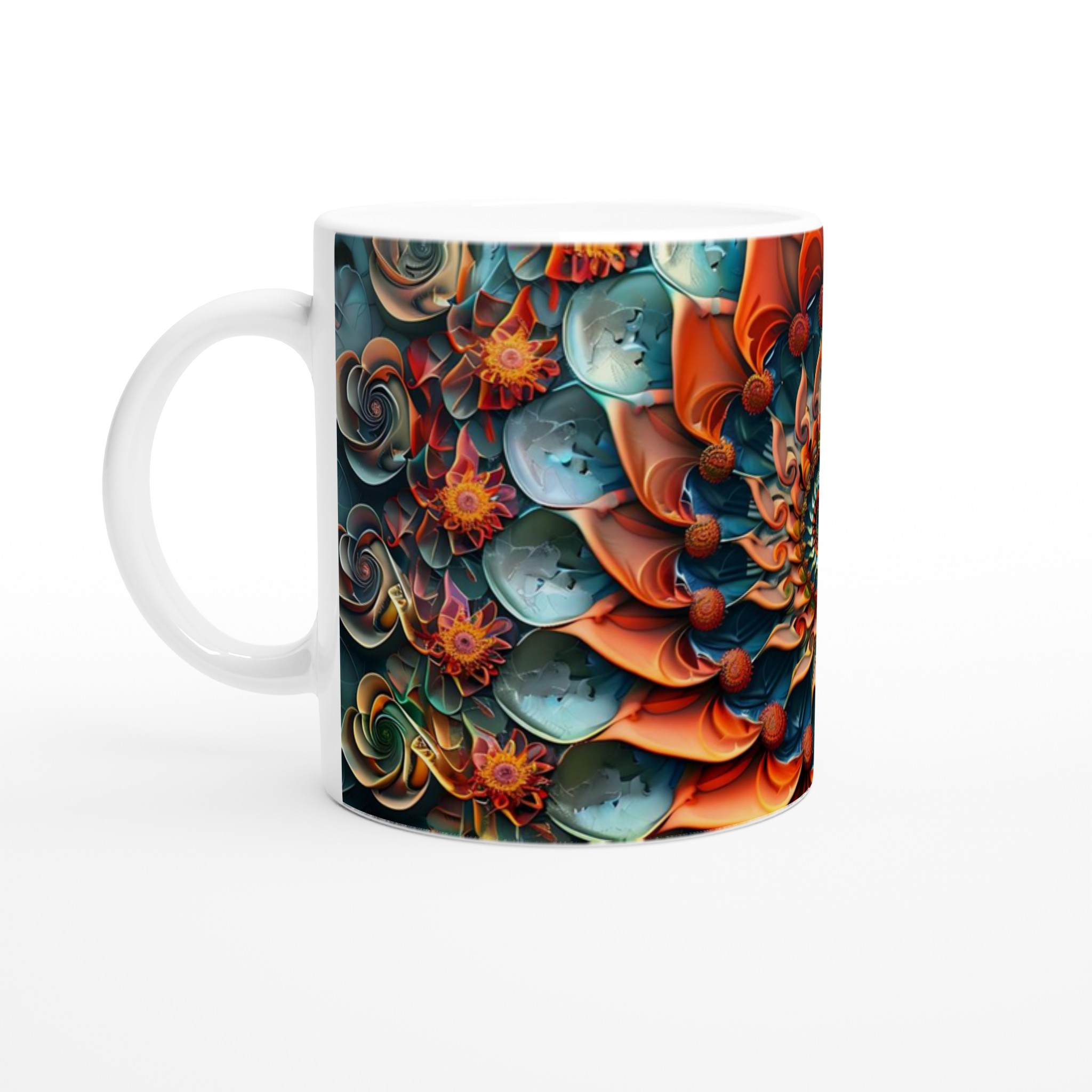 Abstrakt Spiralblomma Mugg – Konstnärlig 11oz Keramikmugg i Valfri Färg 1 97d4e6aa-c82c-4d47-a0dd-13d60cb42bab
