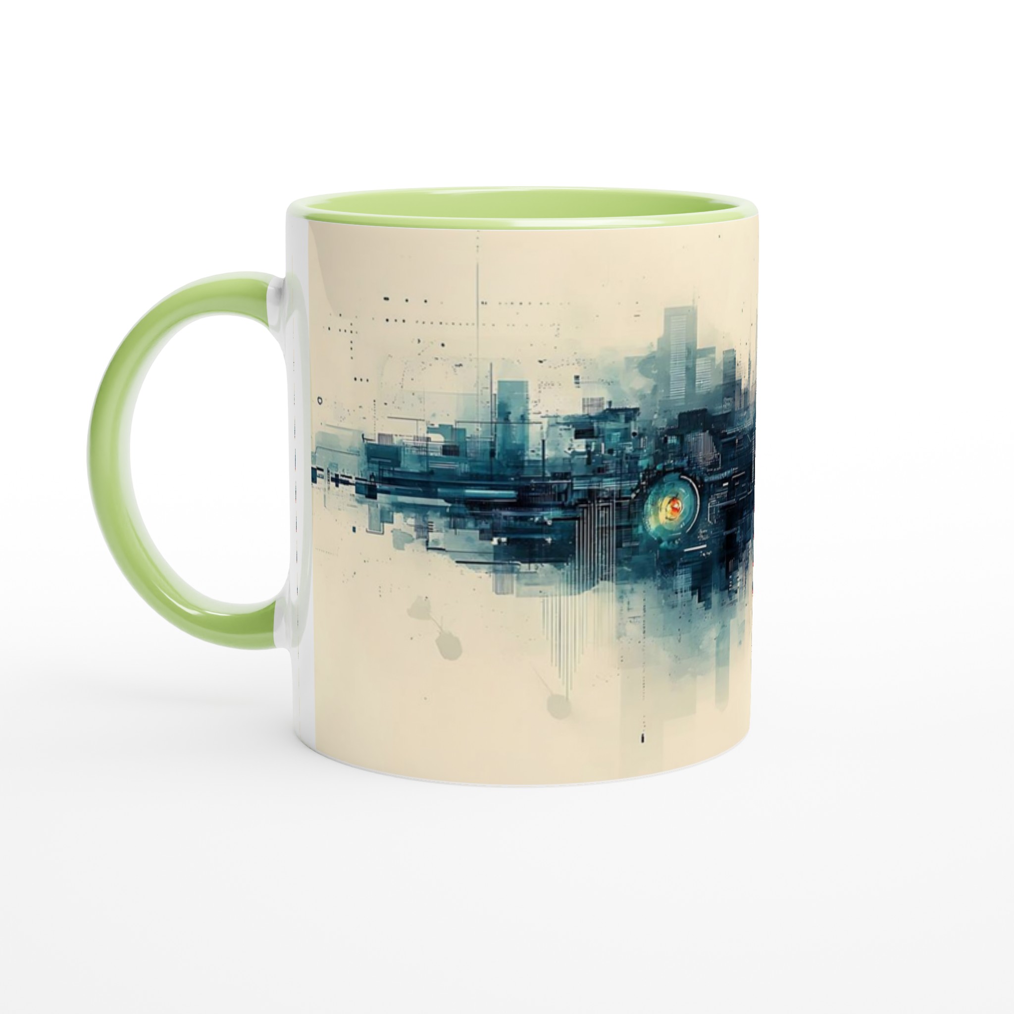 Abstrakt Stadsbild 11oz Keramikmugg – Välj bland 7 Livfulla Färger 7 97f17c5d-ef2c-4b96-87d1-fef8c7c9b3f8