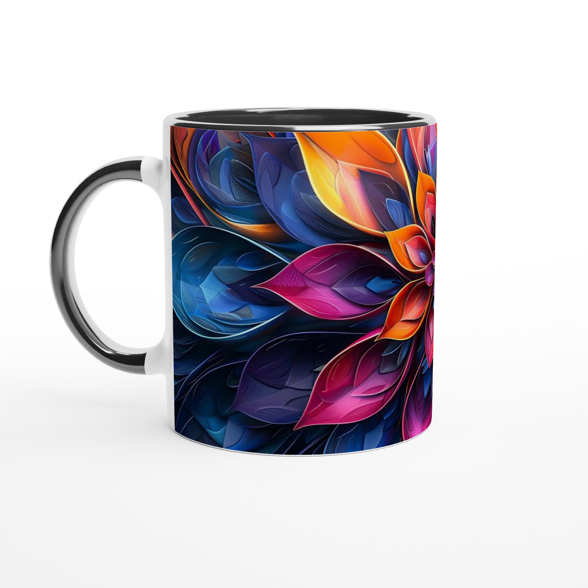 Abstrakt Blomster Keramikmugg – Konstnärlig Kaffekopp med Levande Färger och Välj din Favoritnyans 4 97ff089c-7470-4d31-afd3-4015347c1617