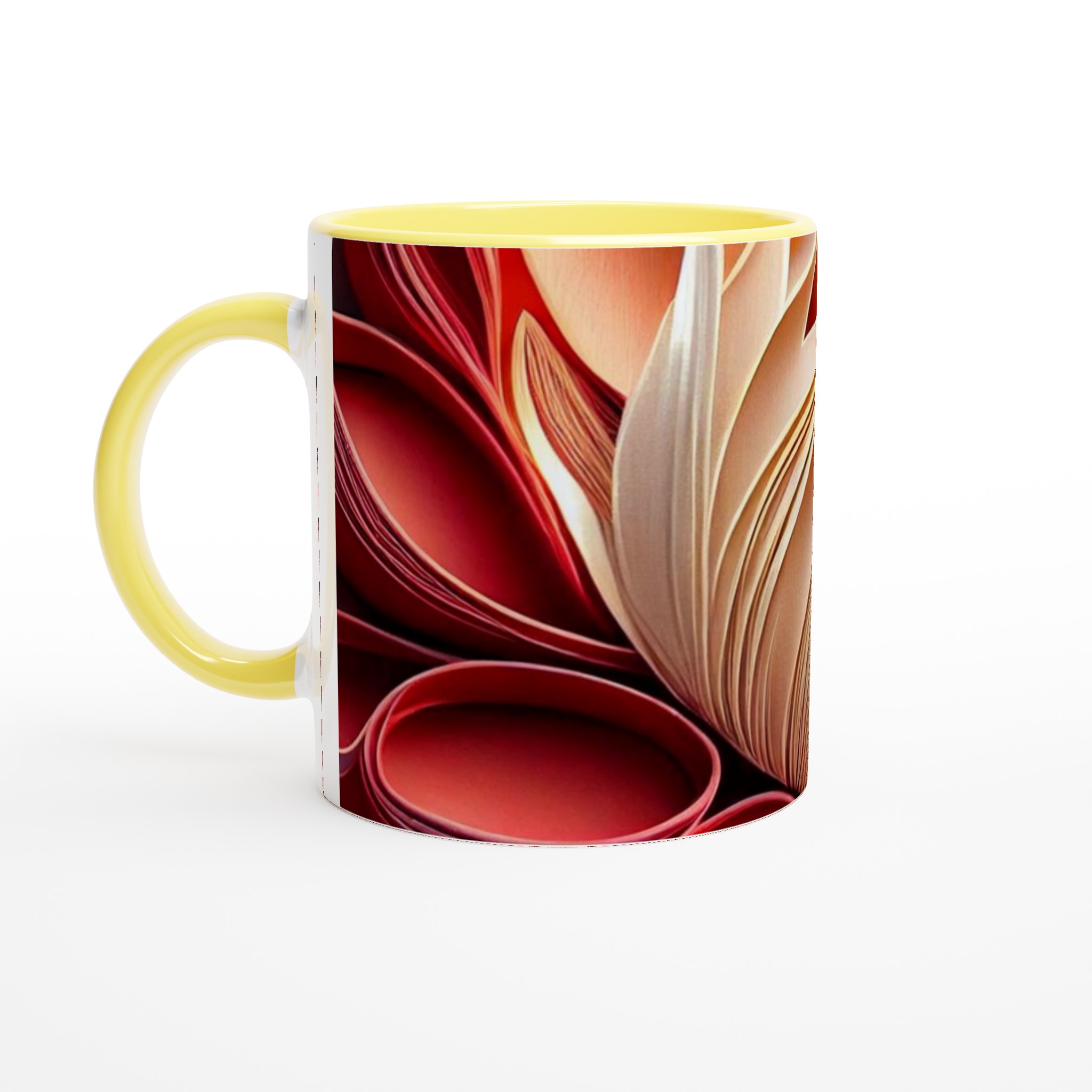 Vit 11oz Keramisk Mugg med Elegant Blommönster i Sju Vibranta Färger 4 981b95cf-ec62-4c8c-b786-5735c43afea6
