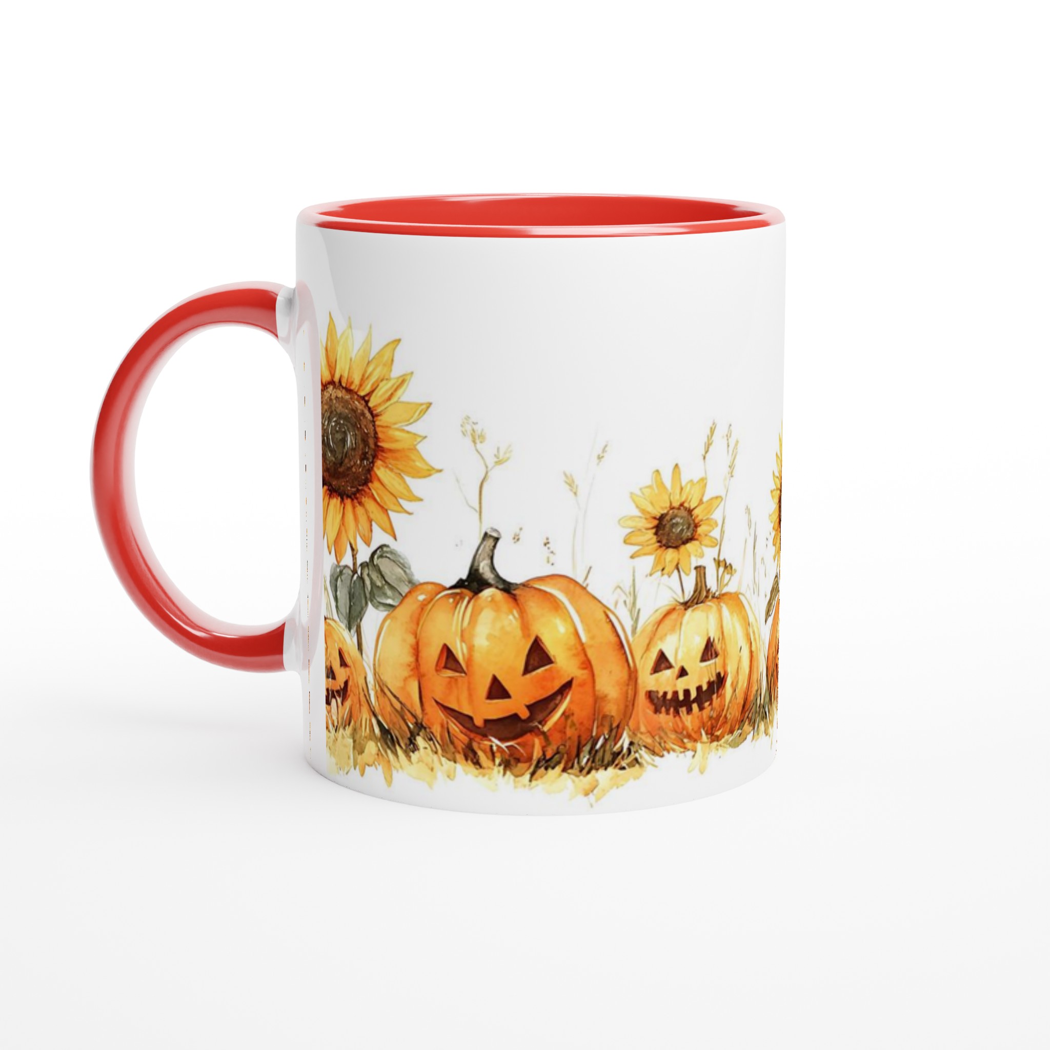 Glad Halloween Mugg med Leende Pumpor och Solrosor - Välj din färg! 5 98363612-9a45-4024-9d98-dde9380a8994