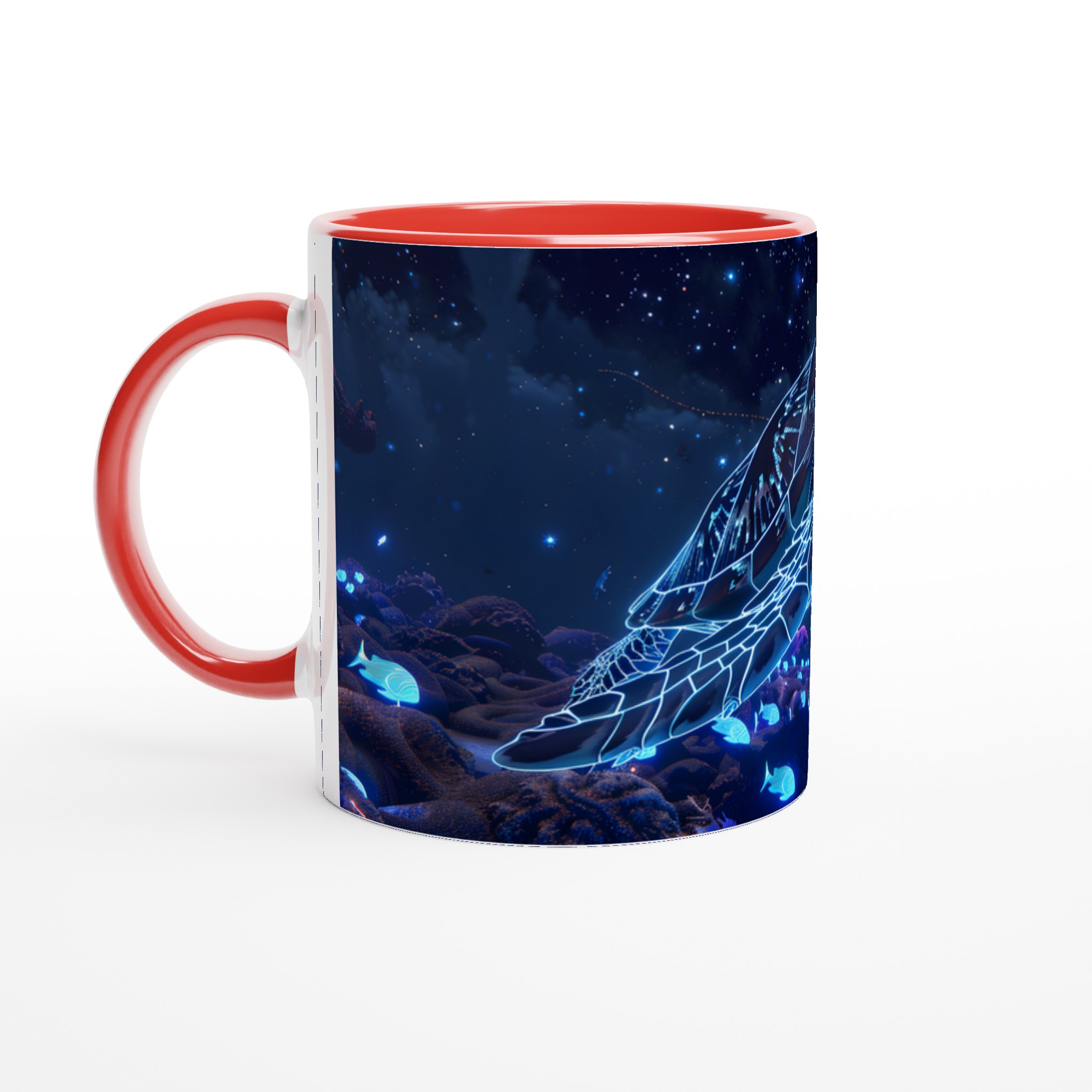 Glödande Neon Havssköldpadda 11oz Keramisk Mugg – Drömsk Akvatisk Design 5 9848f818-2867-4460-a47c-374889f968d8