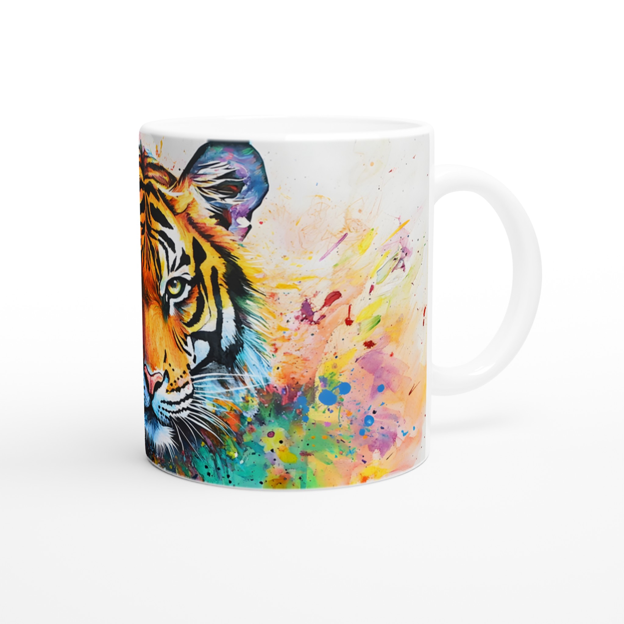Färgsprakande Tiger Keramikmugg - 11oz Konstnärlig Kaffekopp för Djurälskare i Valfri Färg 9 986415d6-034b-44d6-a835-90be5afe01f7