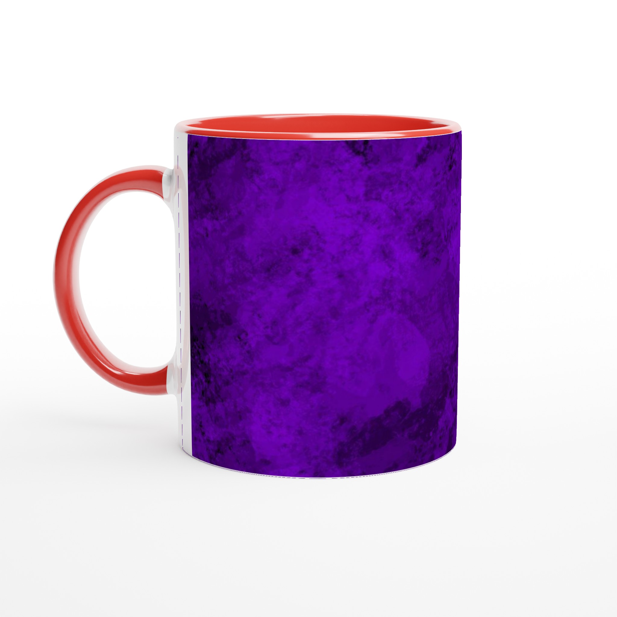 Vit 11oz keramisk mugg med djup lila konstnärlig textur – välj bland sju färgstarka keramiska nyanser 5 987d986e-7b3d-4faa-9912-8fe044d0c731