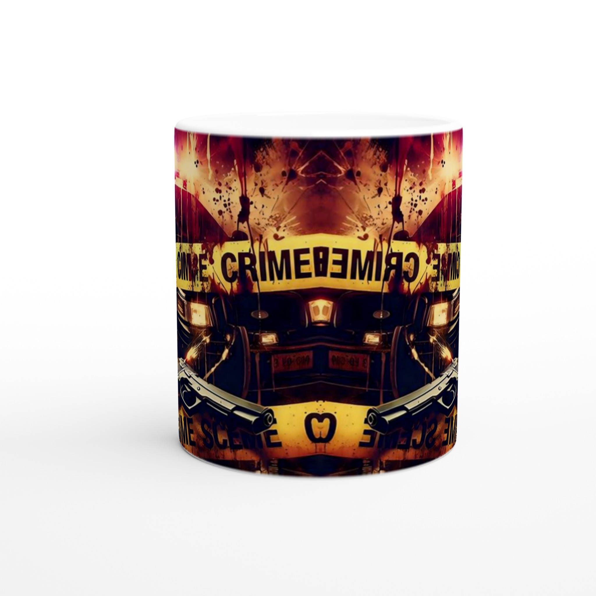 Vit 11oz keramisk mugg med dramatiskt krimtema i livfulla färger 8 988f8b84-0cc1-42d6-a7f9-4a402e792bf1