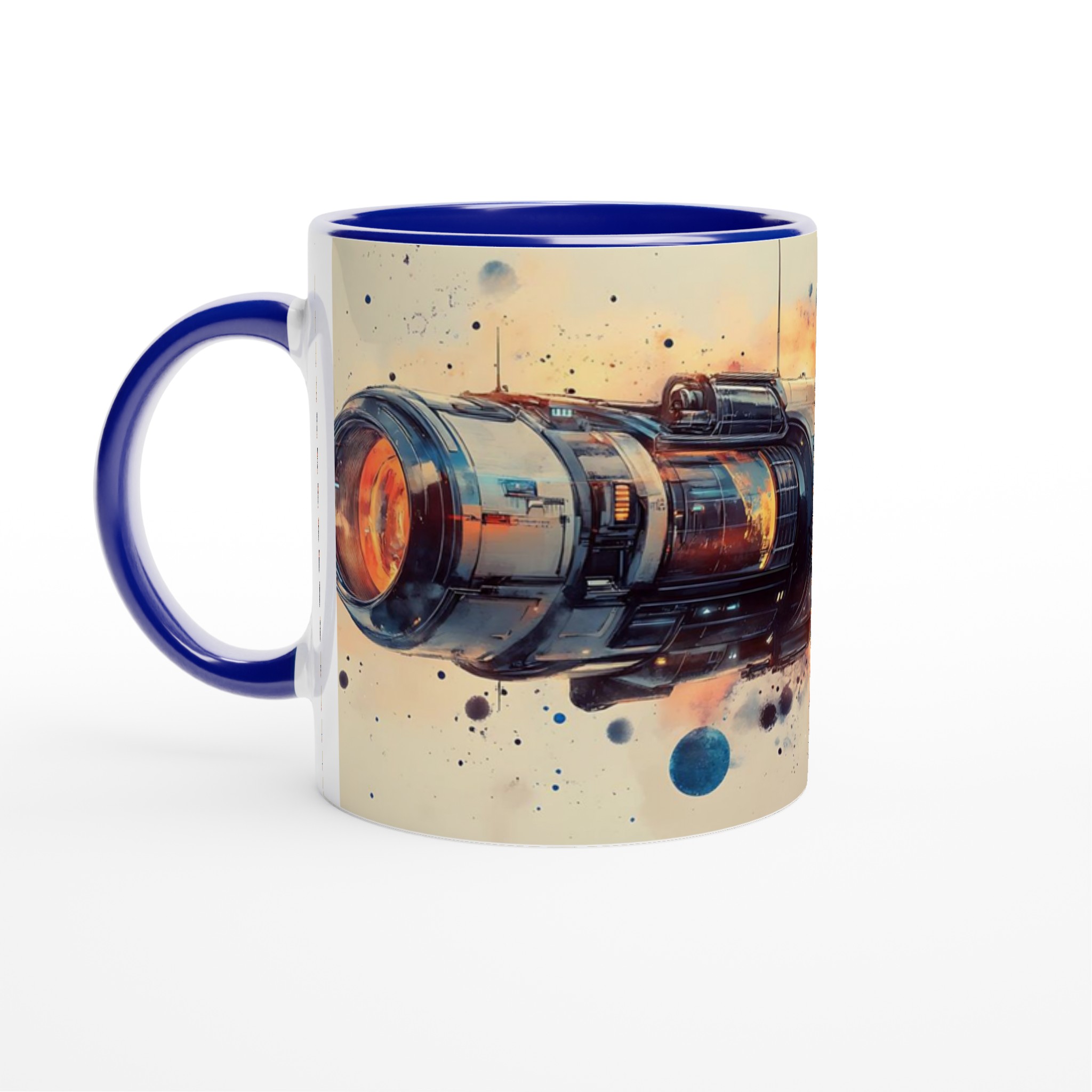 Kosmiskt Äventyr 11oz Keramikmugg - Rymdskeppsdesign med Valfri Färg för Sci-Fi-Fantasten 2 98994b64-e830-437c-8bbf-c31ac7a52248