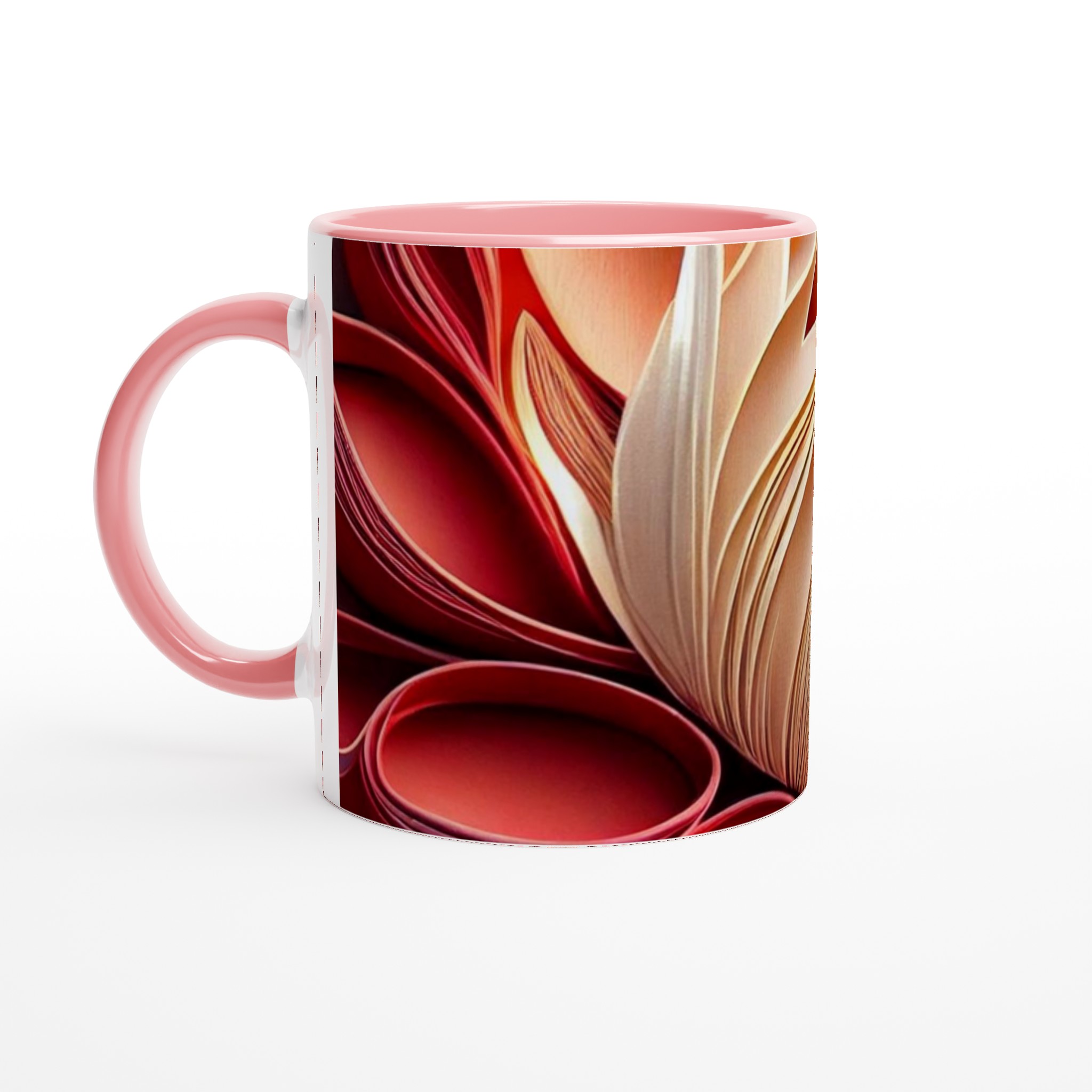 Vit 11oz Keramisk Mugg med Elegant Blommönster i Sju Vibranta Färger 7 98a6273f-664c-4413-9fe0-52c24a274fbc