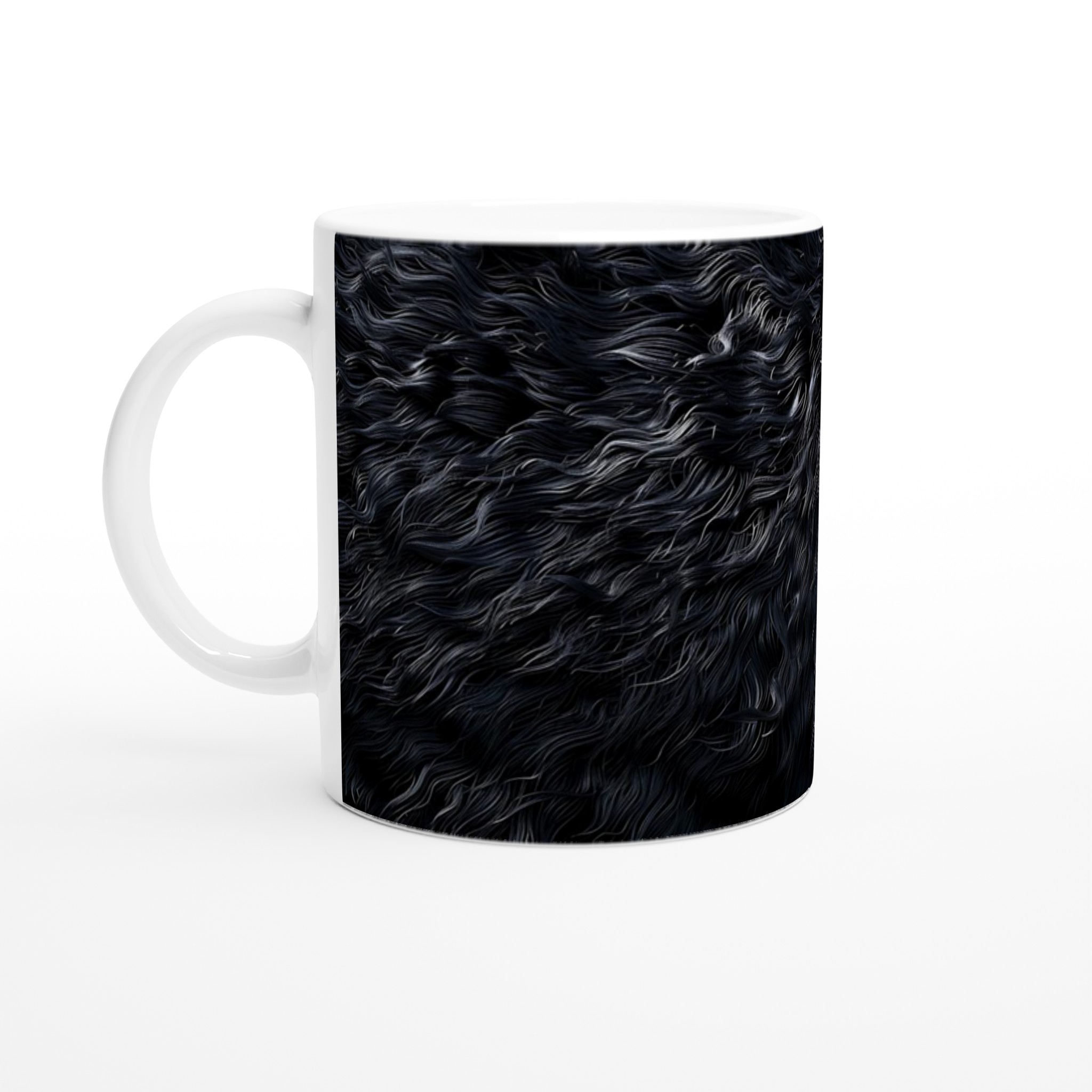 Vit 11oz Keramisk Mugg med Elegant Svart Struktur i Din Favoritfärg 1 98d42770-3a8d-4523-8292-abf7190459c7