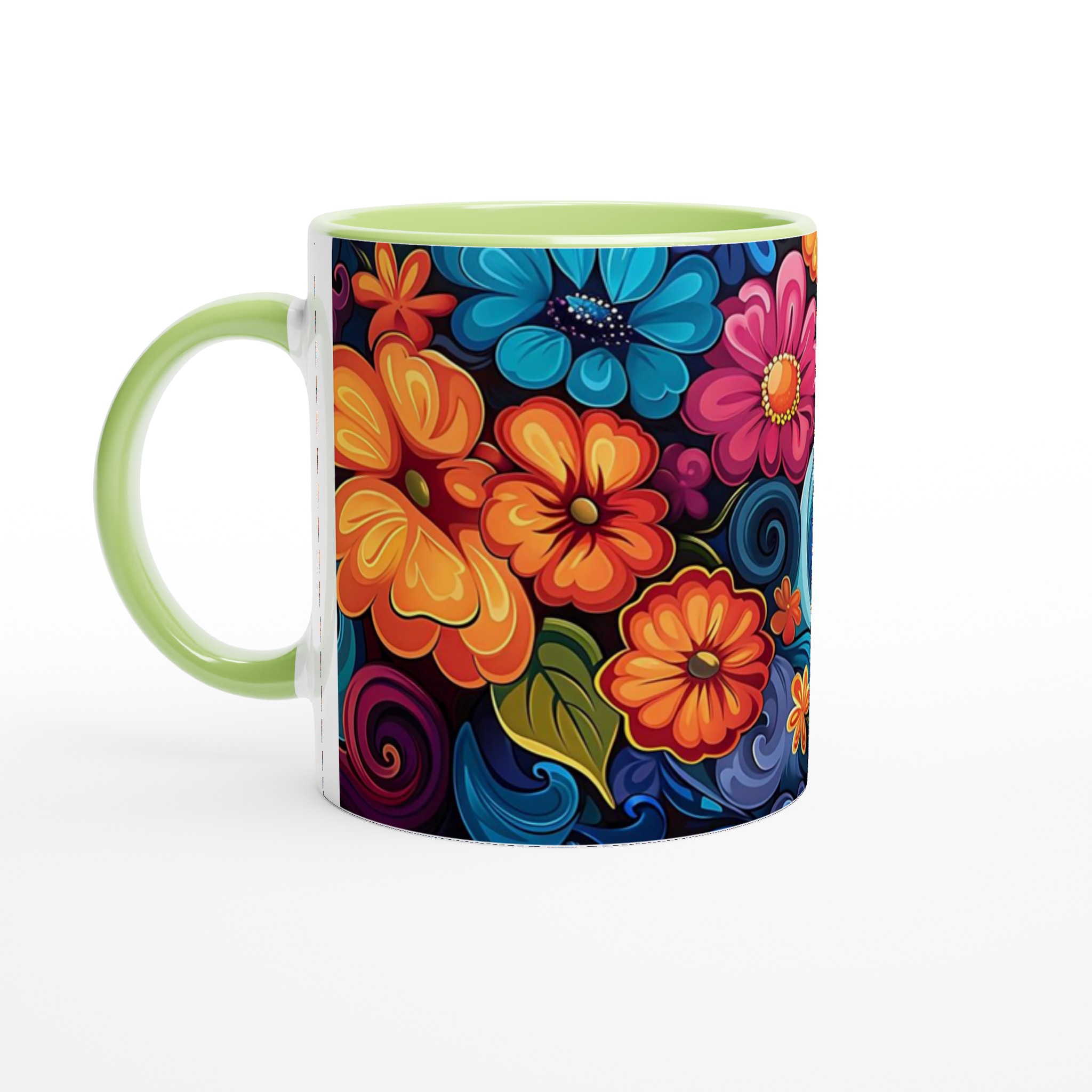 Färgsprakande Blomstermugg – 11oz Keramikmugg i Levande Nyanser för En Glädjefylld Start på Dagen 7 98e49fa1-dfcc-4957-a446-58d111bd22b1