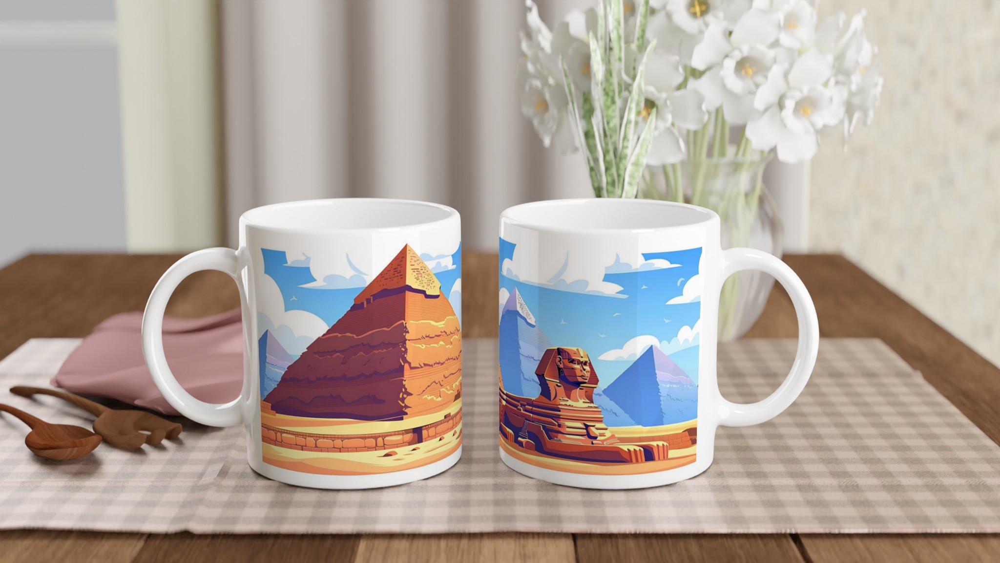 Egyptisk Pyramider & Sfinx Mugg - Klassisk Resedesign i Valfri Keramisk Färg 10 98e59a1d-b454-46bc-b661-a179a91150f5