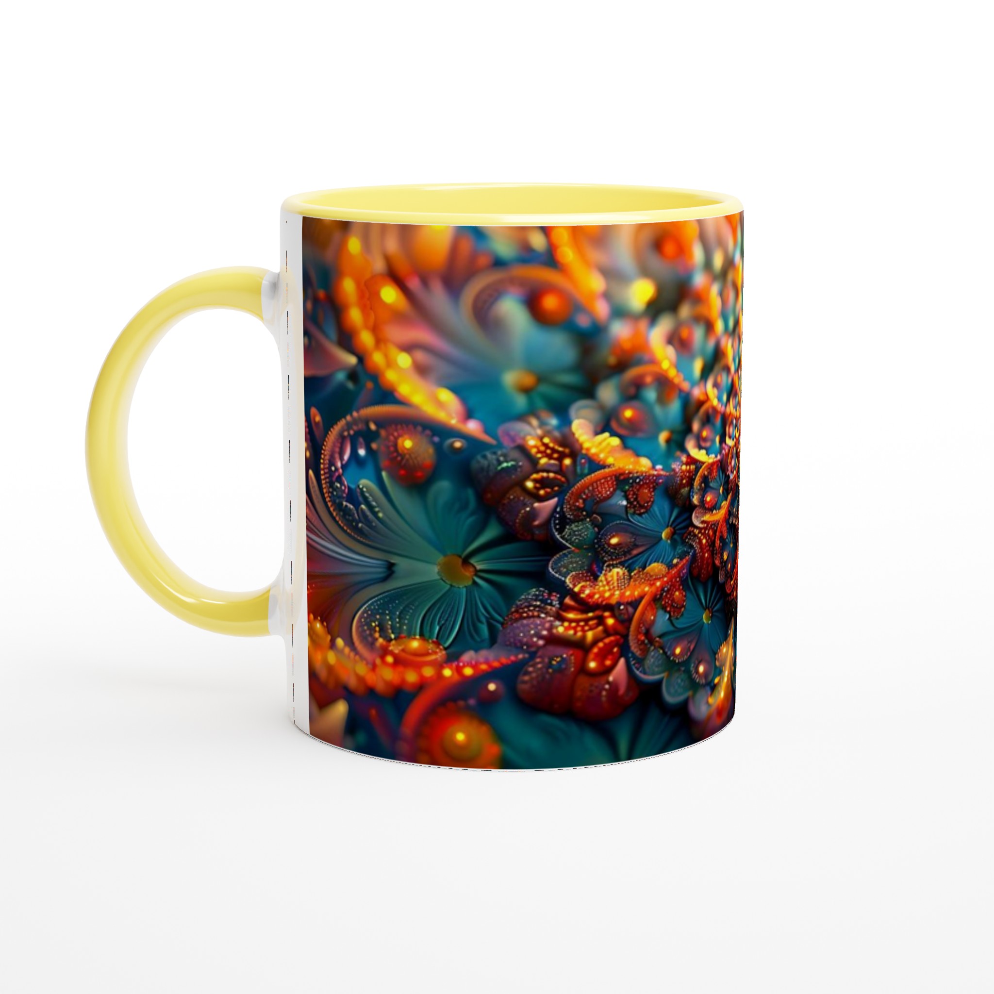 Psykedelisk Blomstrande Mandala Mugg – 11 oz Keramikmugg i Vibrerande Färgval 3 98f6dca3-39f7-43b4-9c9b-39b78122df3b