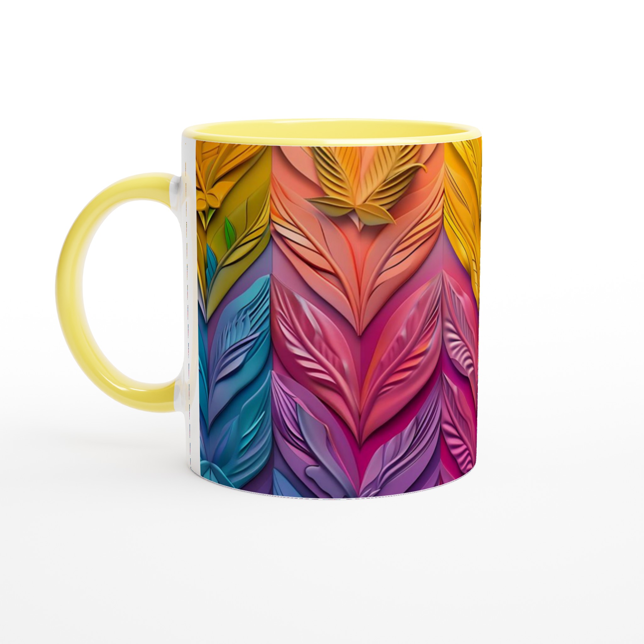 Abstrakt Blommig 11oz Keramisk Mugg – Konstfulla Organiska Mönster i Levande Färger 3 98fc86e4-1001-4202-a49b-f298003f4b92