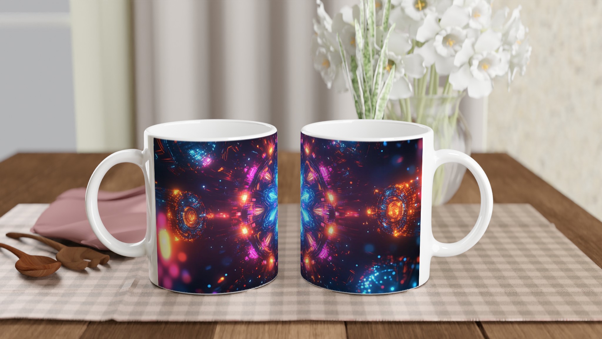 Cosmic Mandala Keramikmugg – Strålande Neon Design i Ditt Val av Livliga Färger 10 99279d40-c595-4972-8ec8-a8eb01e758ac