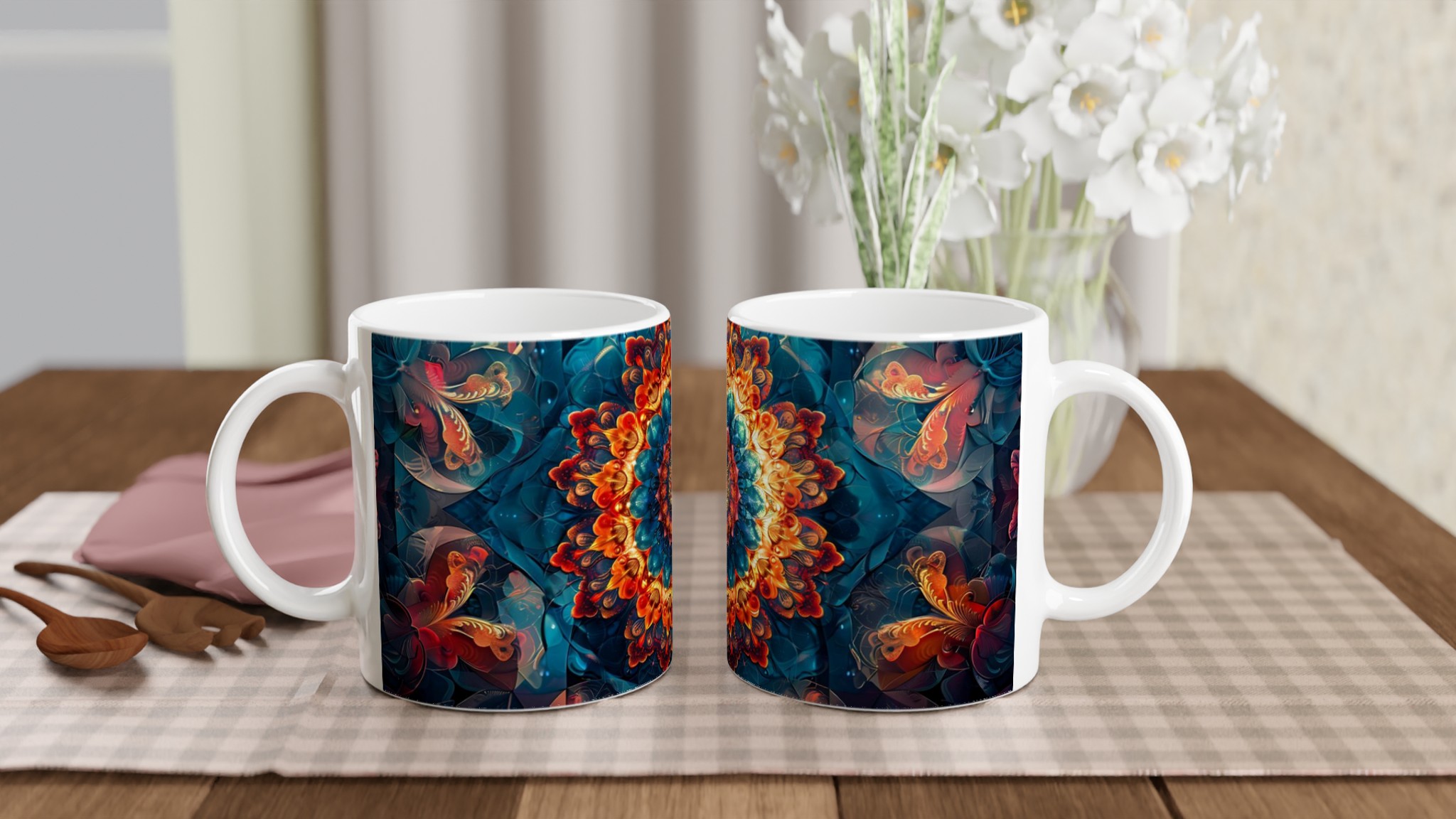 Abstrakt Mandala Keramikmugg - Livfull Design i Ditt Val av Färg 10 993ceb25-703b-49b5-a411-e3aa17d79e97