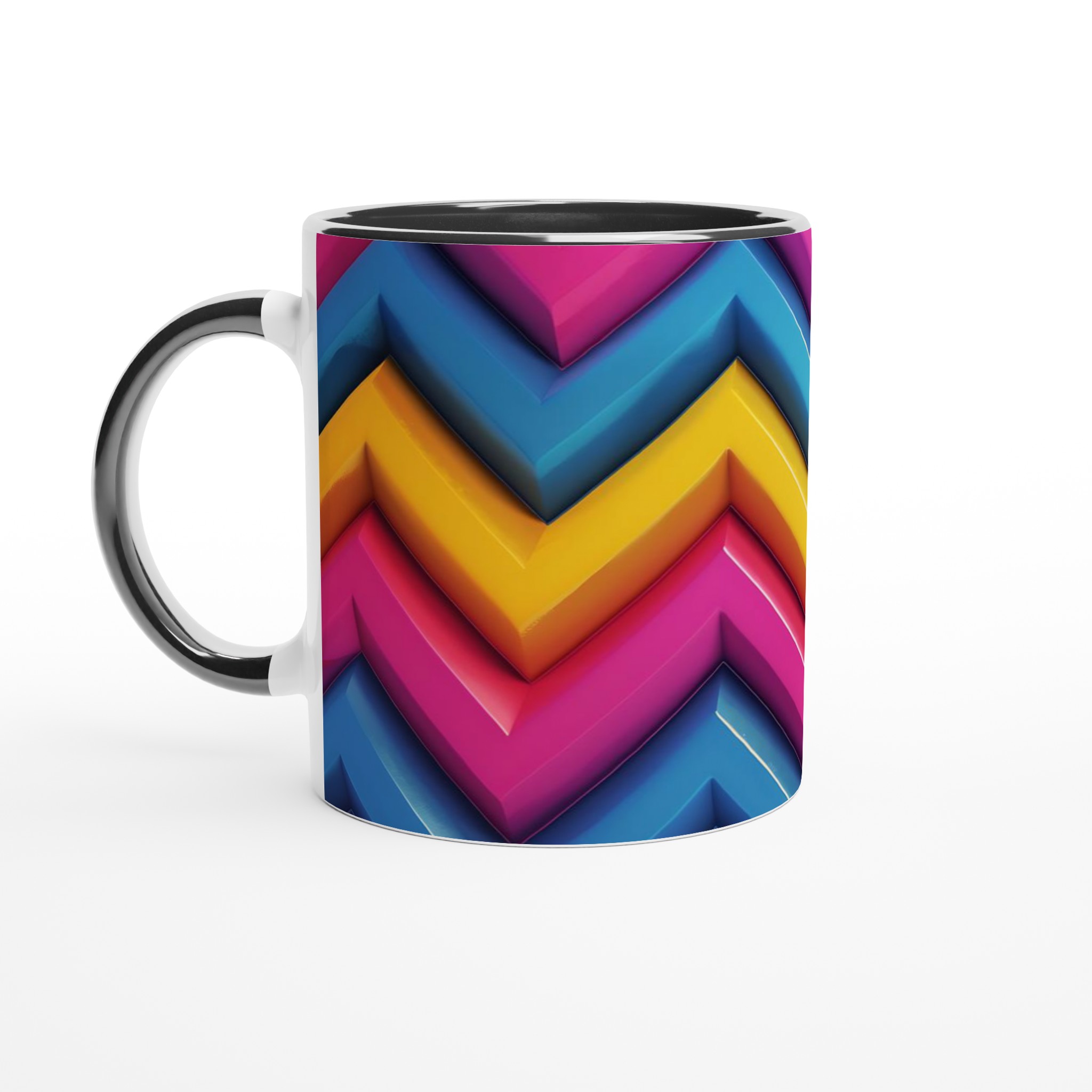 Färgglad Chevron Design Mugg – Livfull Keramikmugg i 7 Blanka Nyanser 4 9968125b-c576-417f-af44-d47826c7b626