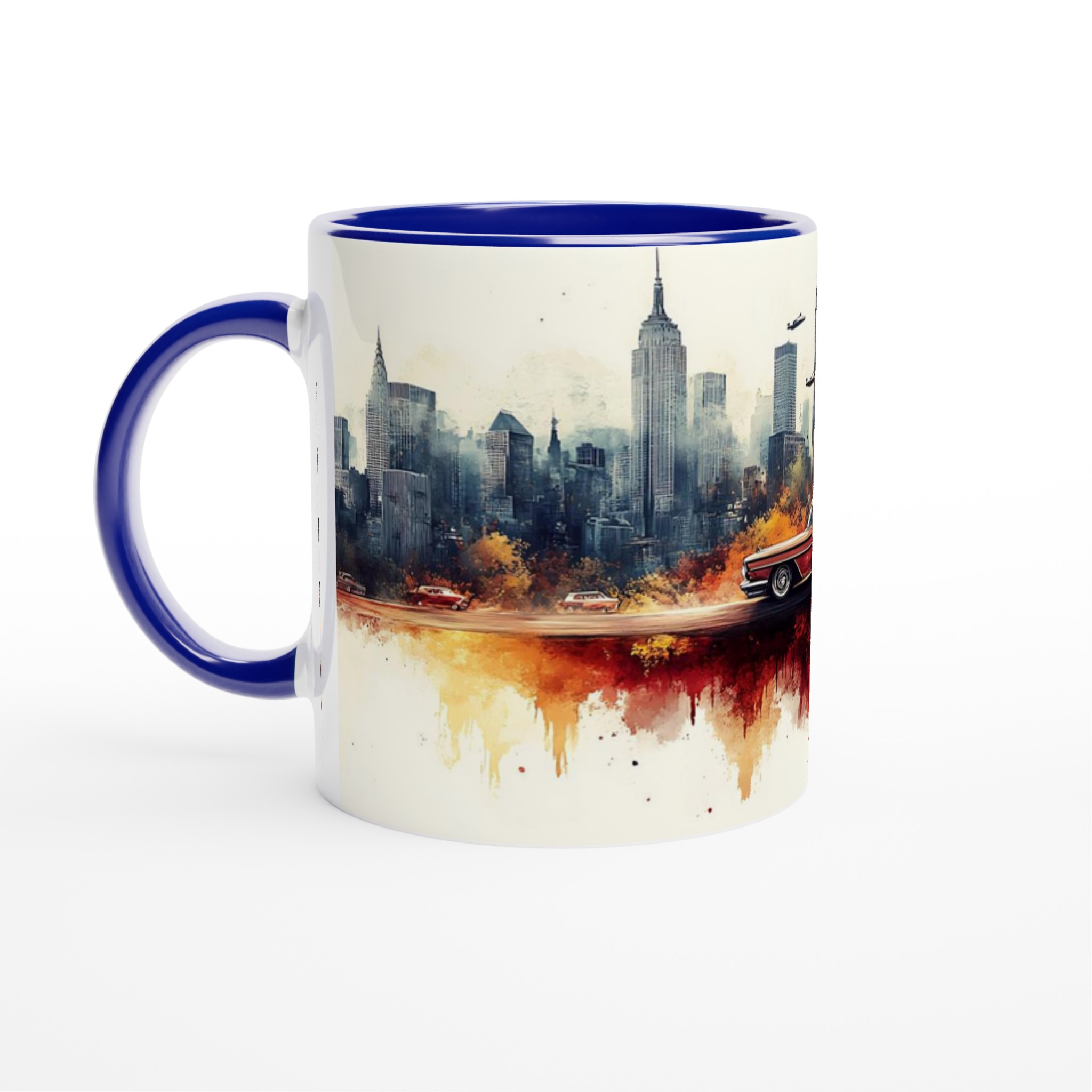 Retro Cityscape Drömmugg – 11 oz Keramisk Kaffemugg i ditt val av färg 2 99713ada-34a5-4e47-bdfb-ee34b0f65d65