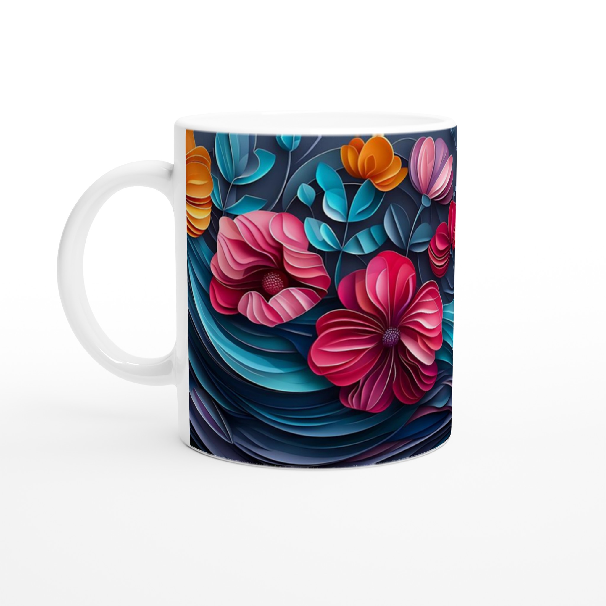 Konstfull 11oz Keramisk Mugg: Levande 3D-blommor i Färgstarka Nyanser – Välj Din Favoritfärg! 1 99cf304a-da6b-4244-919f-4689346938dd