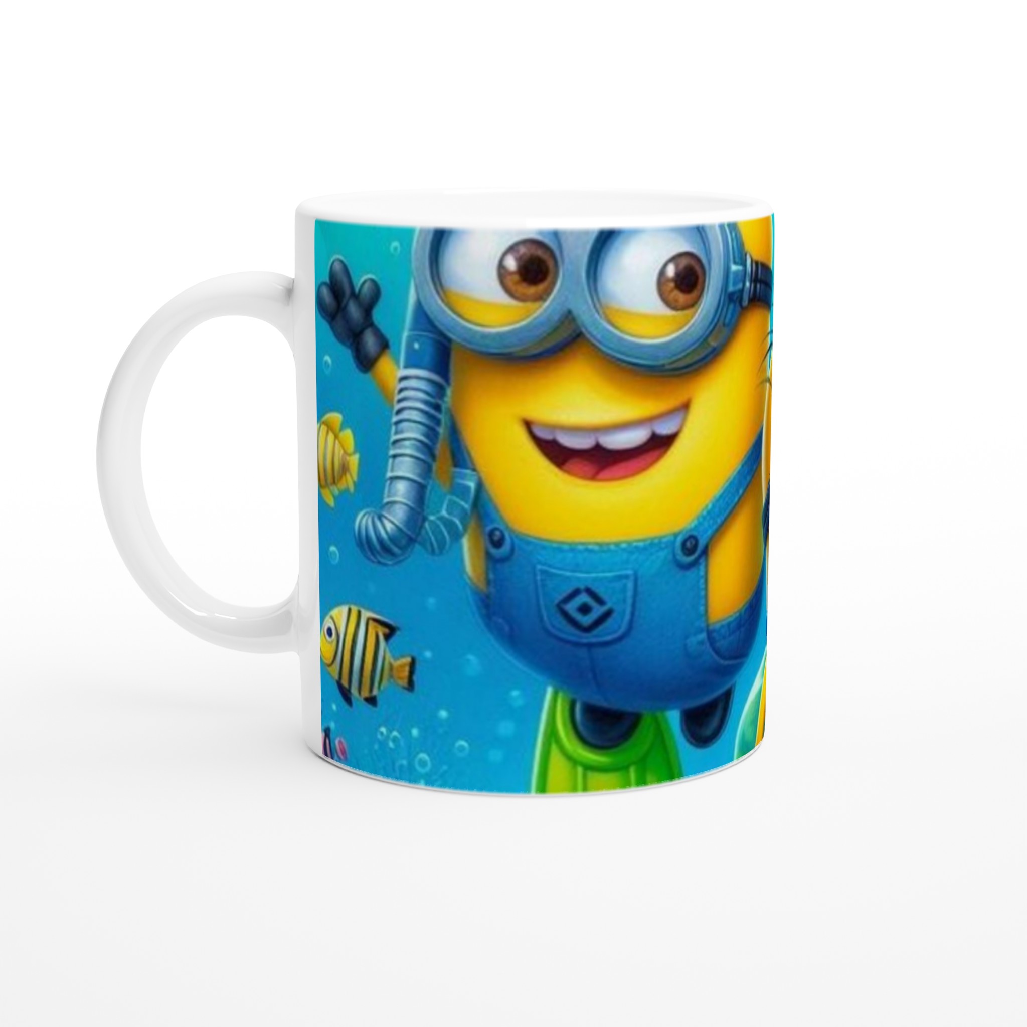 Vit 11oz keramisk mugg med färgstarkt Minions-motiv – välj bland flera glada färger 1 99e9e9f2-c11e-47aa-b18f-9a815800a74b