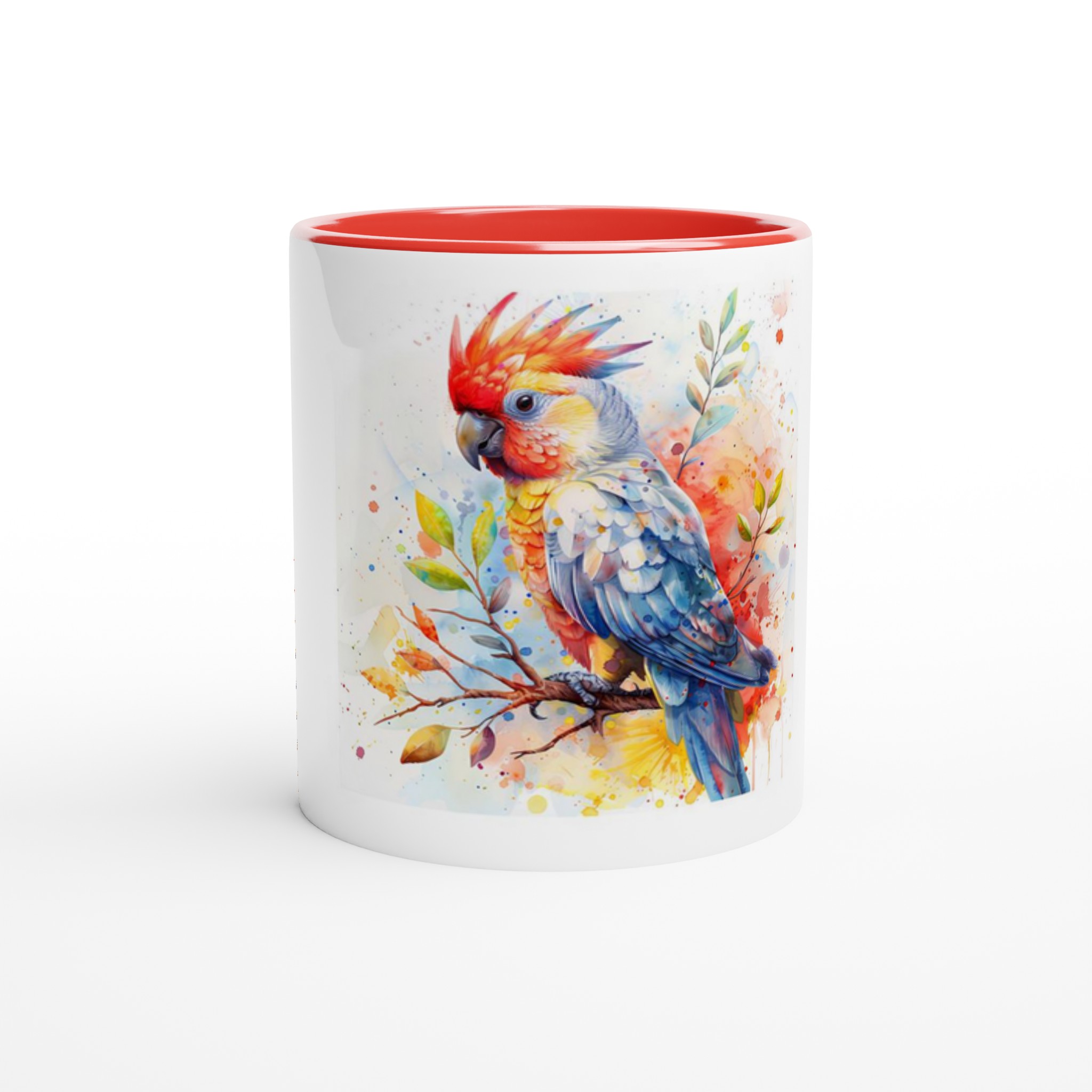 Tropisk Akvarell Papegoja Keramisk Mugg - Livfull 11oz kaffekopp med färgad insida i ditt val av sex djärva nyanser 2 99ee5e4f-3d72-4952-a542-5b629bb86bbb