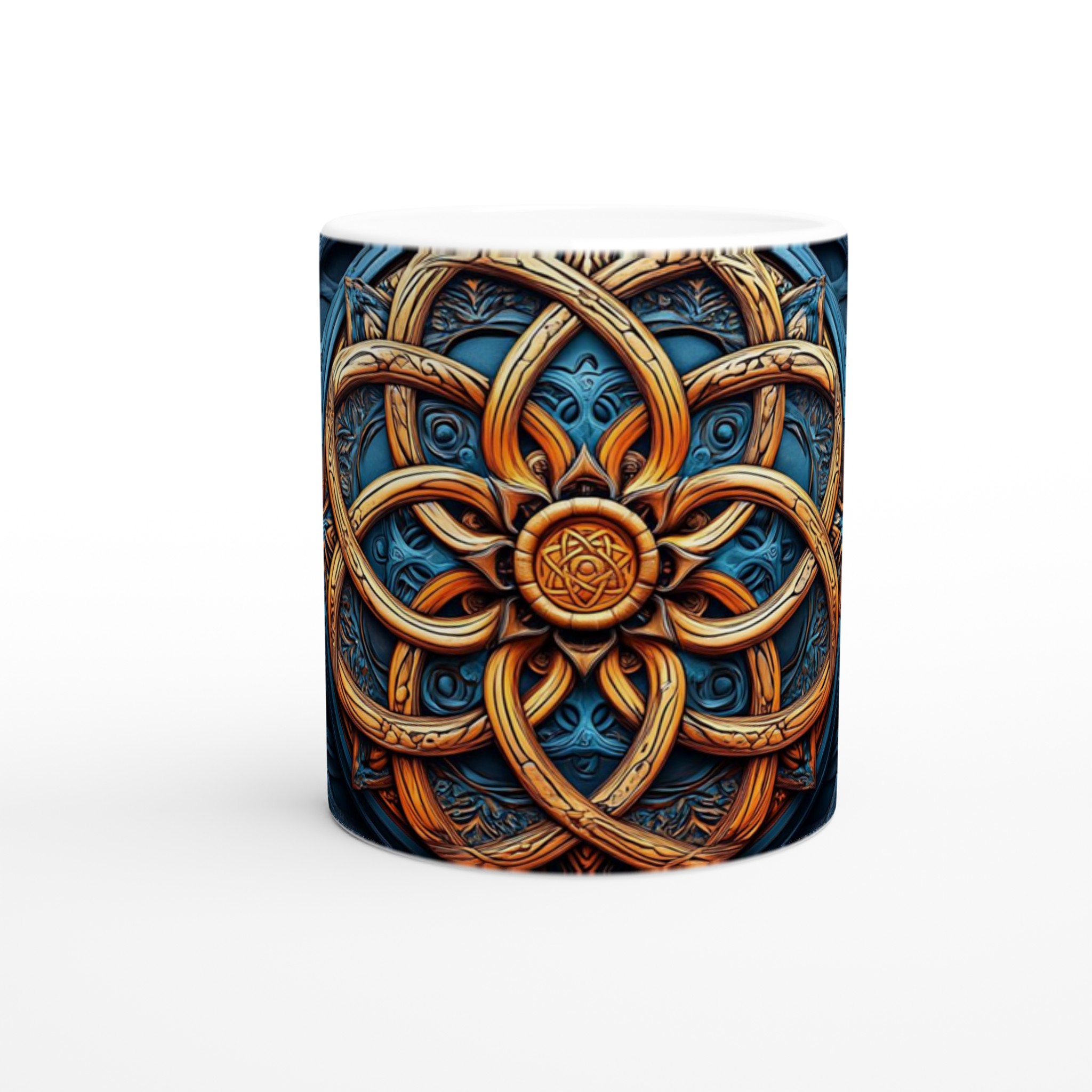 Keltisk Knut Mandala 11oz Keramisk Mugg – Konstnärlig Design i Ditt Val av Färg 8 99efb52f-b126-466a-adc5-186ce9993ad0