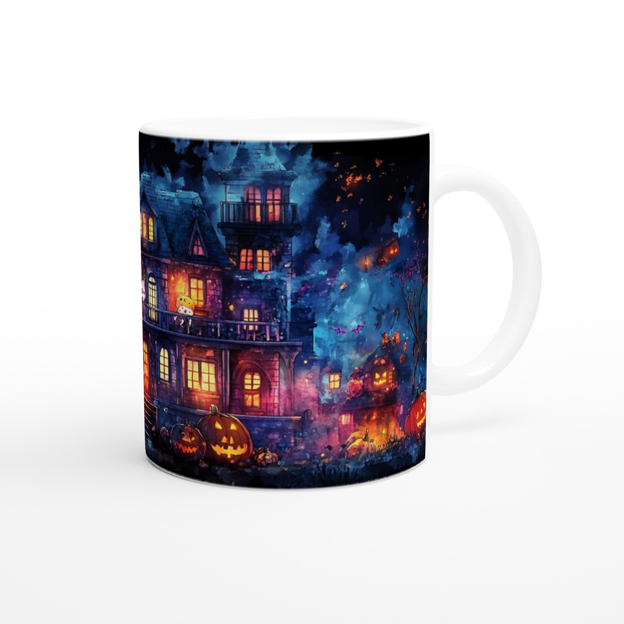 Spooky Fun! Haunted Mansion & Pumpkins 11oz Keramisk Mugg – Välj bland 7 kusliga färger! 9 99f2375f-bc24-47c6-b8fa-5a095b9a2360