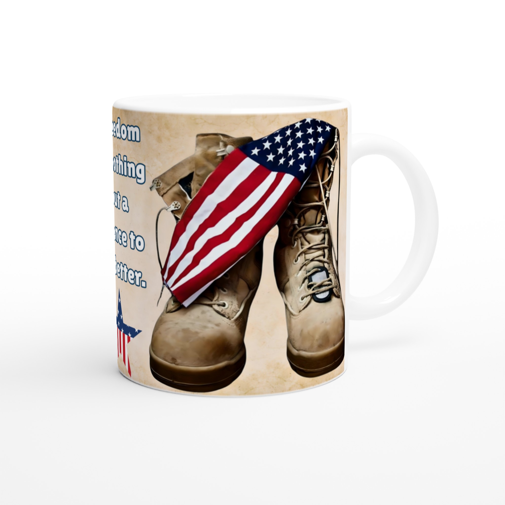 Vit 11oz keramisk mugg med Patriotiskt Amerikanskt Motiv – Välj bland sju färgstarka keramiknyanser 9 99fc67d0-2513-4259-8091-1dc1d6b2b0b3