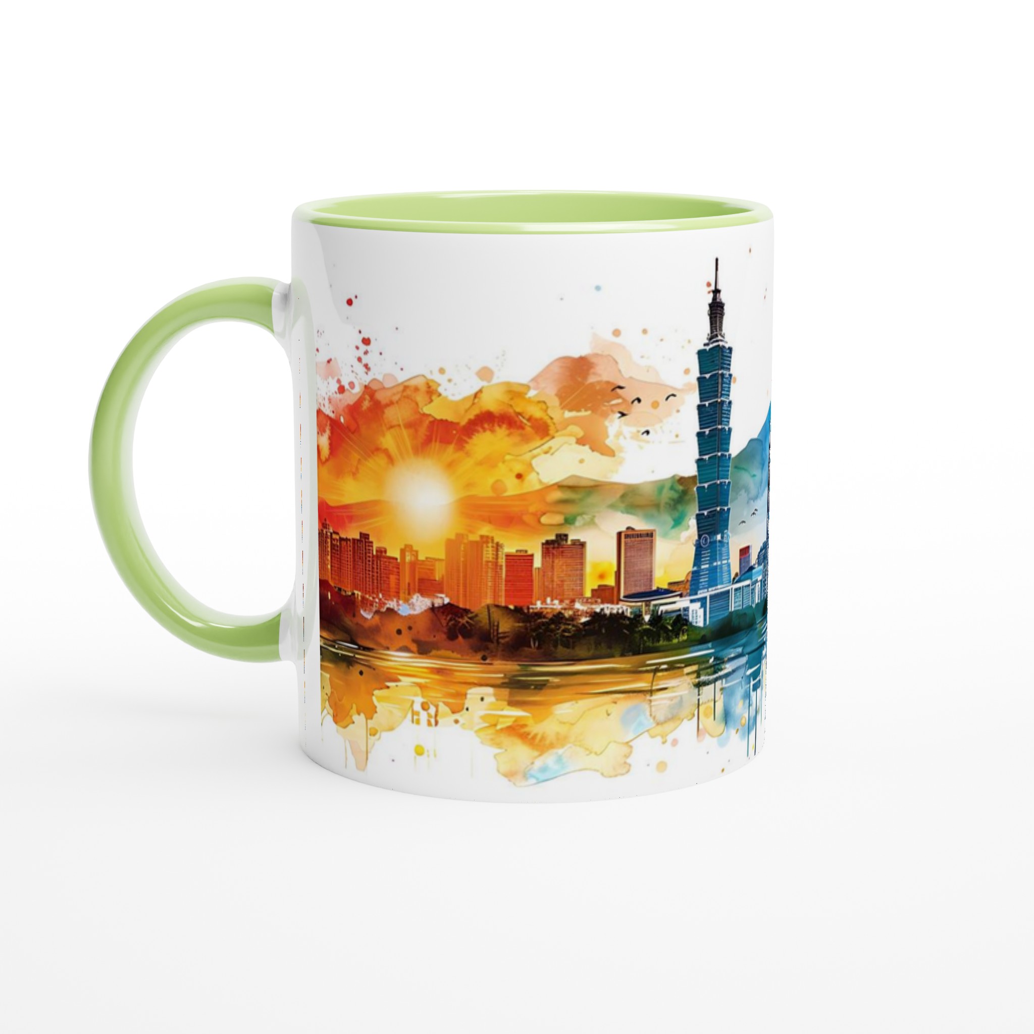 Taiwans Stadssilhuett i Akvarell - 11oz Keramisk Mugg i Valfri Färg 7 9a2ea89e-1ef0-477a-b535-4bf256ea49cd