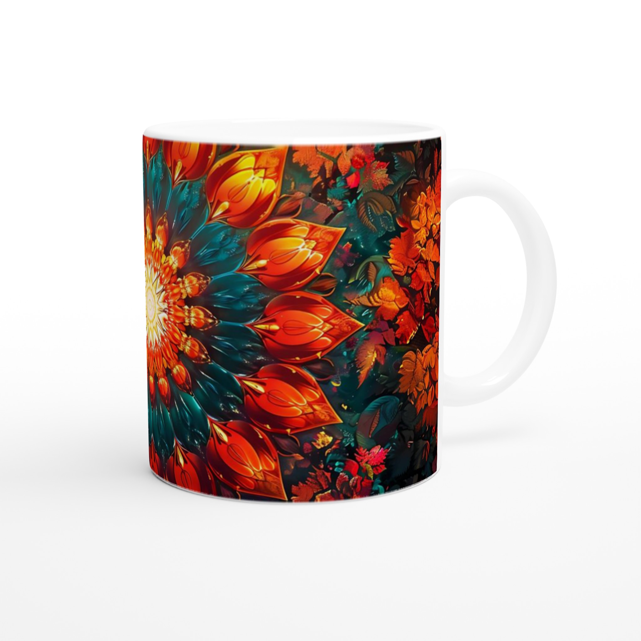 Mångfärgad Floral Mandala 11oz Keramikmugg – Din Kaffepaus, En Explosion av Färg! 9 9a51146b-acd9-4788-b004-2d5435263395