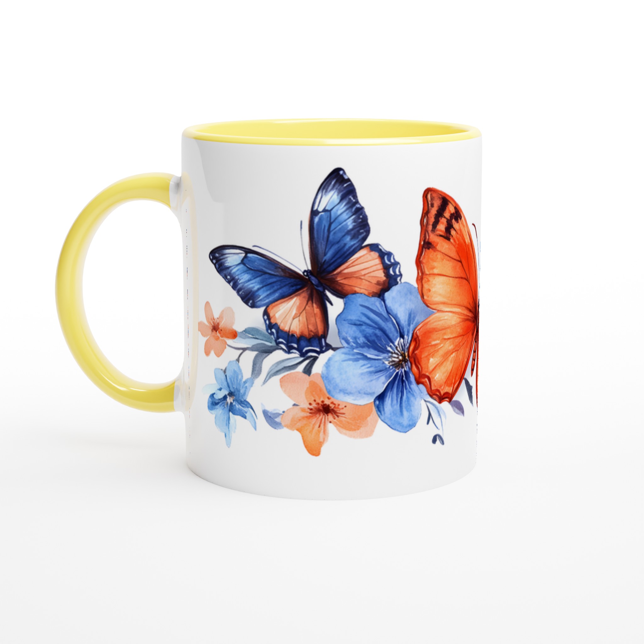 Fjärilsdröm Keramikmugg - Akvarellblommor & Levande Färger i Ditt Val av Mugfärg 3 9a57399e-15f0-495a-a9d3-49c9f3eface0