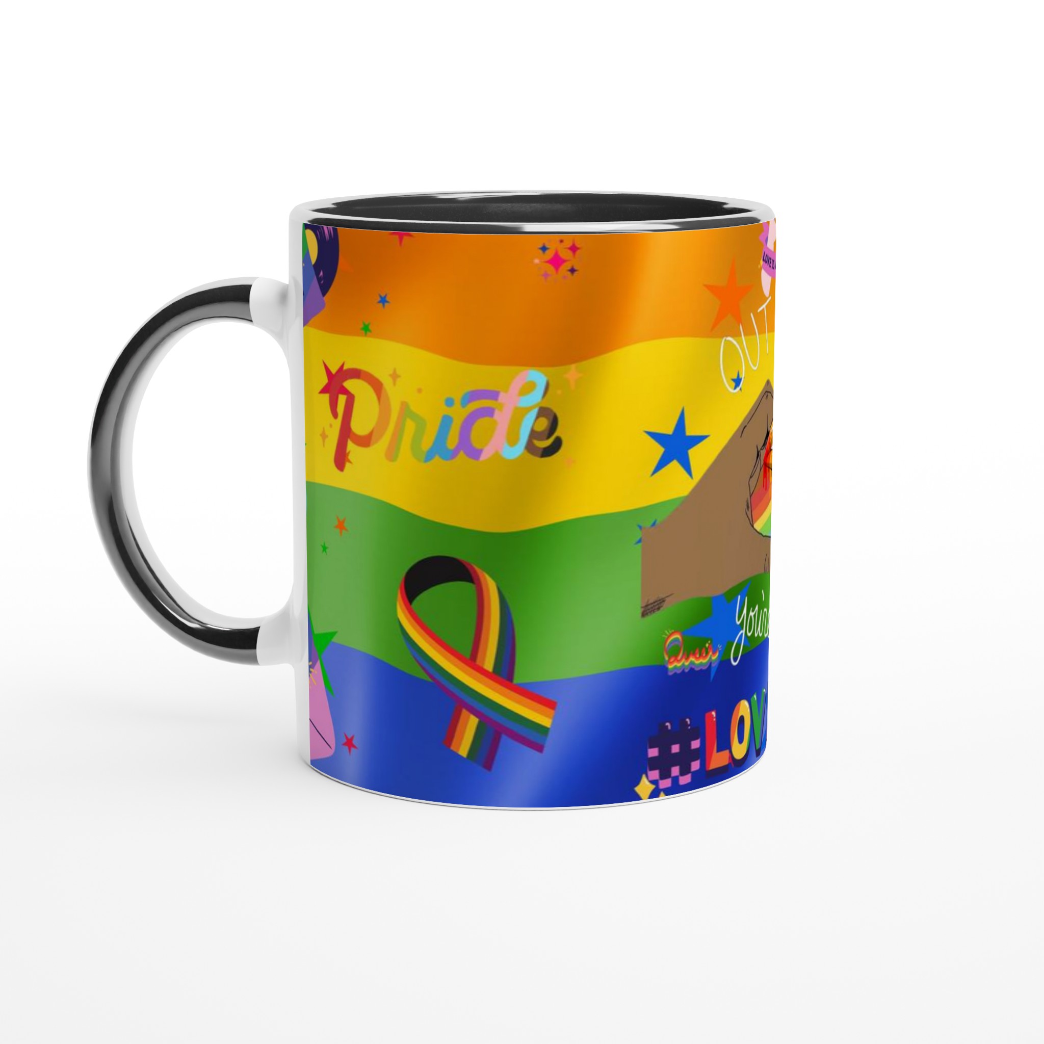 Pride-Inspirerad Vit 11oz Keramisk Mugg med Färgstarkt LGBTQ+ Motiv 4 9a6e39df-4d20-42d9-b094-8494584a0b3a