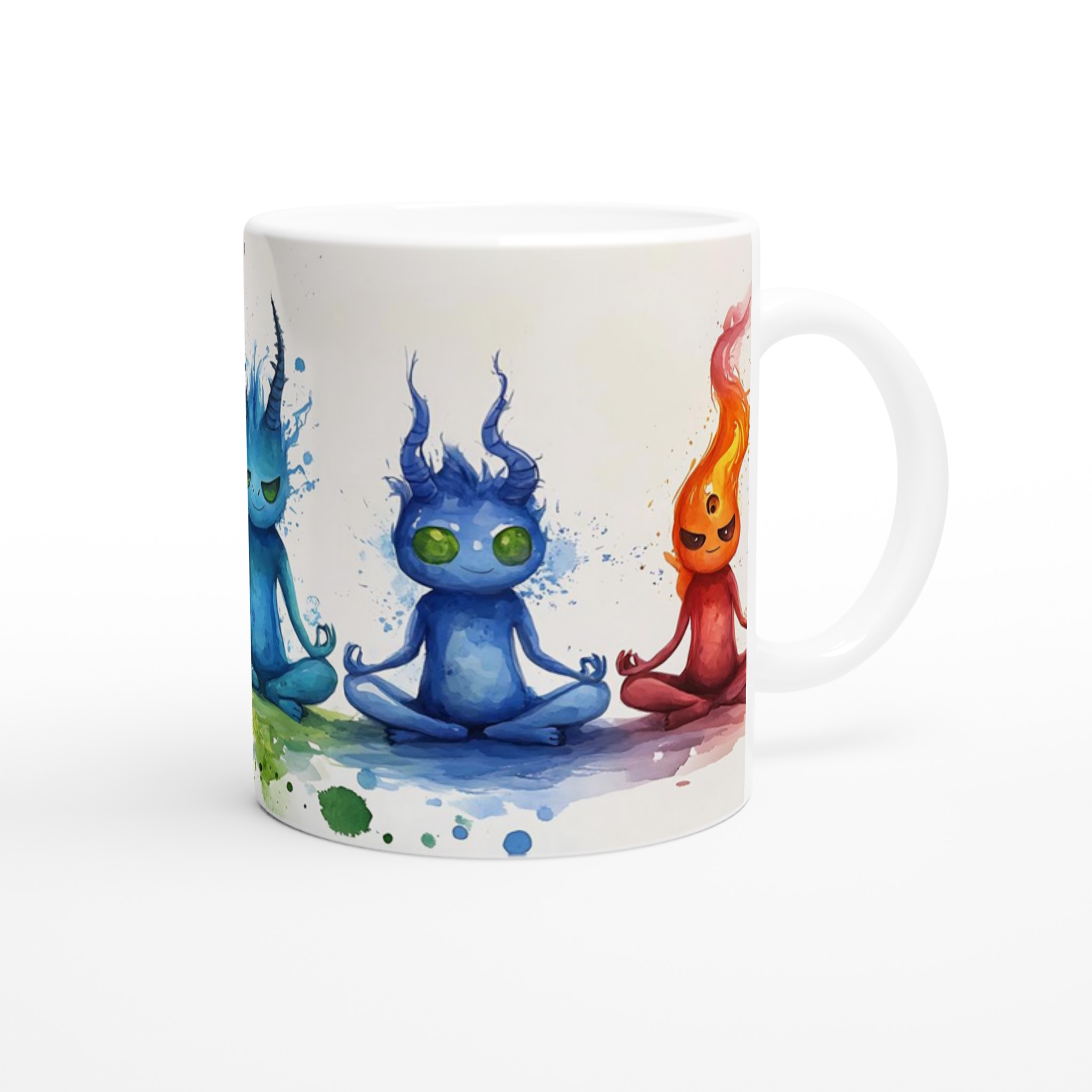 Meditating Elemental Spirits Keramikmugg - 11oz Konstnärlig Kopp för Balans & Glädje 9 9a82a18b-afcc-4438-9aba-51788d2c14fc