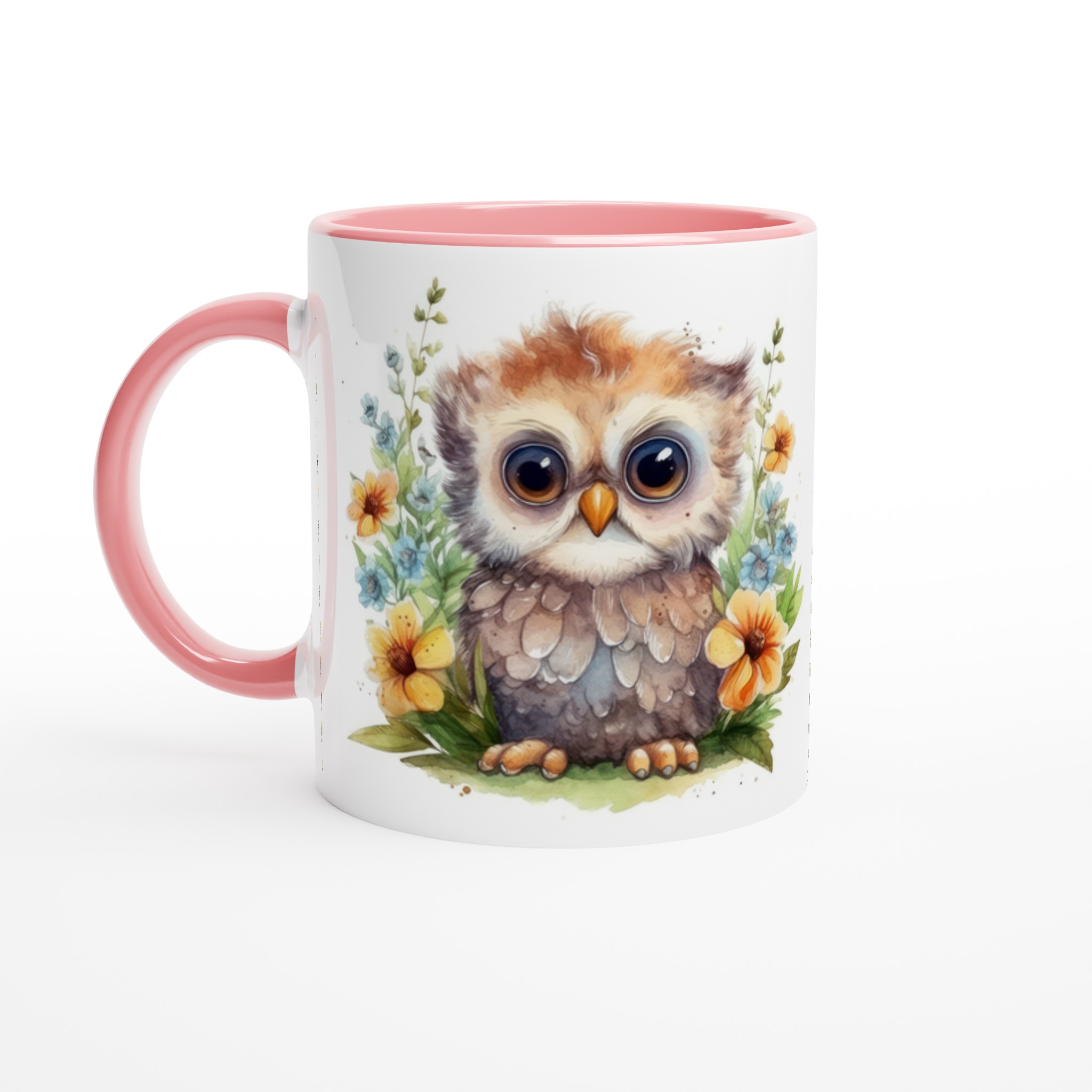 Vit 11oz Keramisk Mugg med Charmig Ugglemotiv i Väljbar Färgpalett 6 9a874165-07dc-4308-a826-a35241bd5315