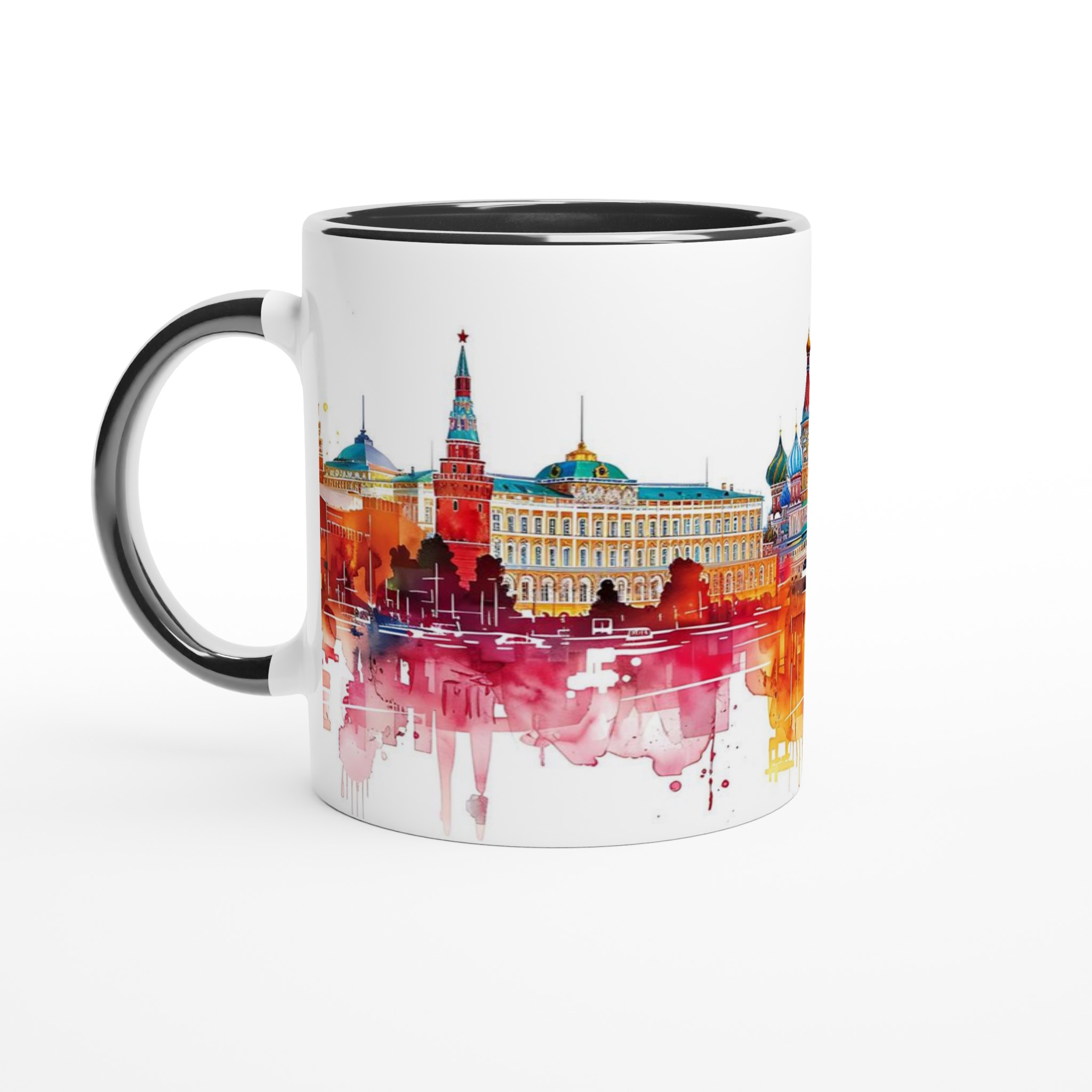 Abstrakt Moskva Vattenfärg Mugg - Livfull Stadsbild i Regnbågens Färger 4 9a9a666a-43d8-46a4-81ad-a7d4bb19202a