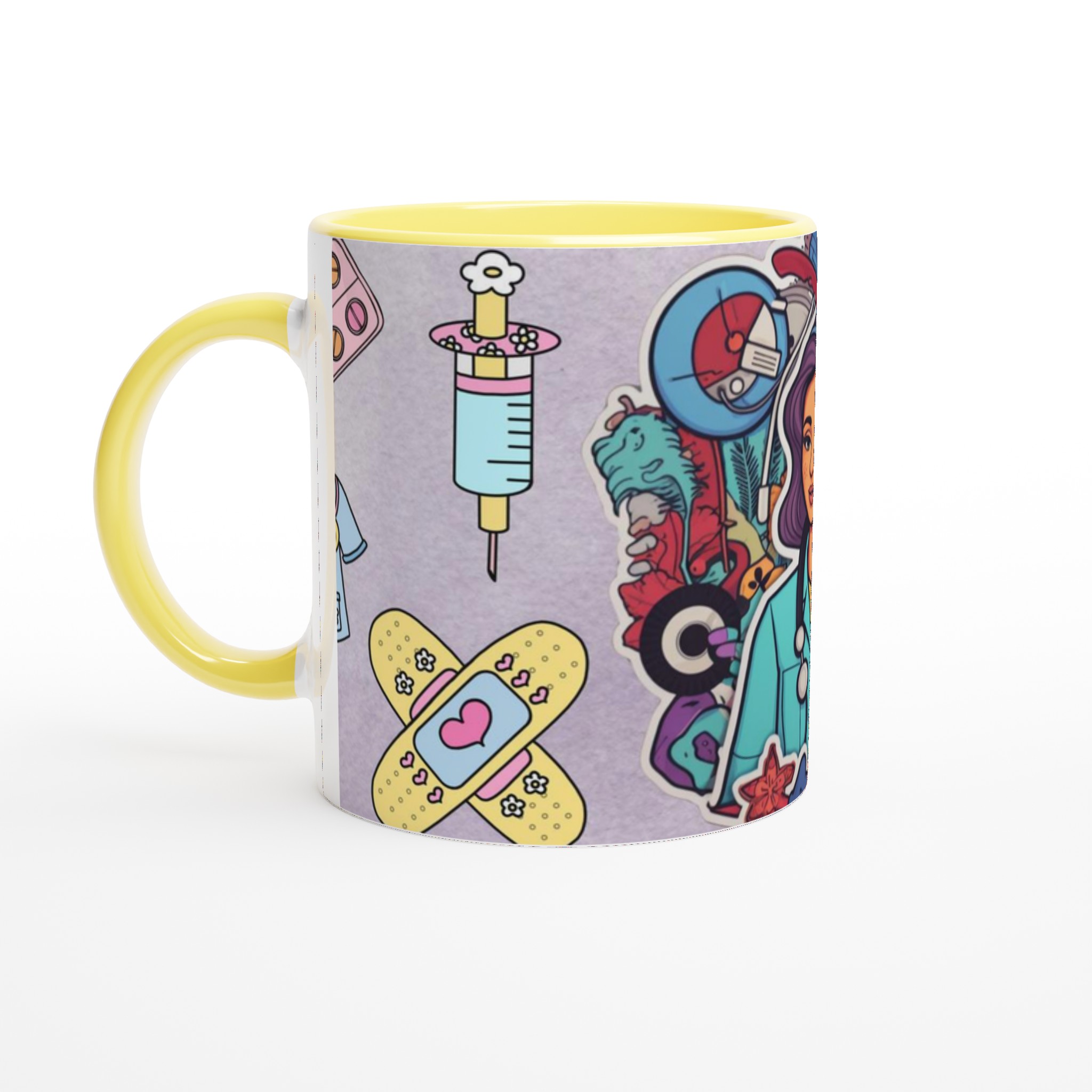 Vit 11oz keramisk mugg med färgstarkt hyllning till vårdhjältar – välj bland sju färgval 3 9aaa5d37-b1e0-43c7-9adf-f76ef4b55ca9