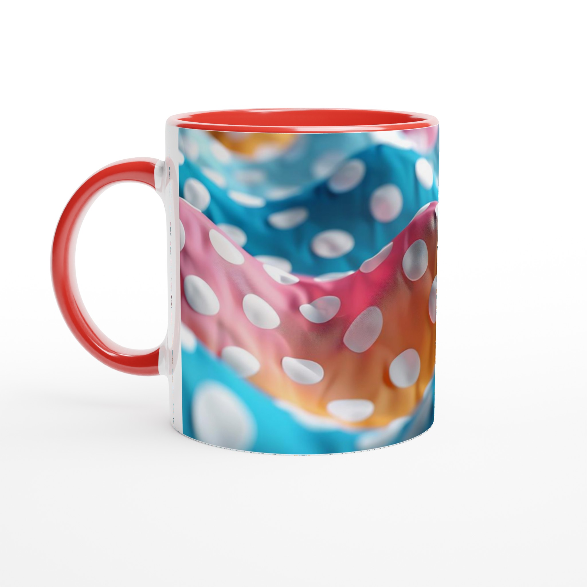 Mönstrad 11oz Keramisk Mugg: Färgglad Design med Vita Prickar i Ditt Val av Färg 5 9aec063a-6505-4f8d-902e-9207ef49802f