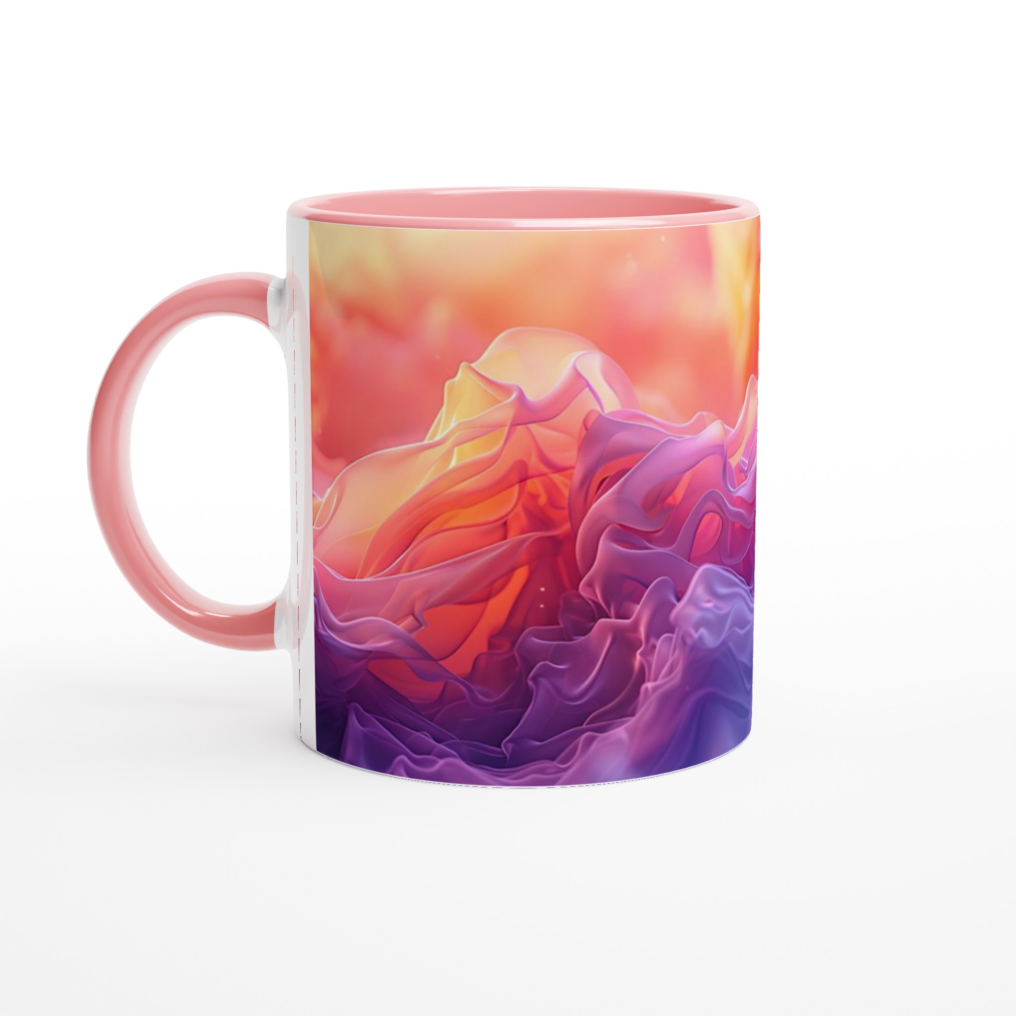 Abstrakt Färgprakt 11oz Keramisk Mugg – Drick med Stil i Varmrosa & Lila Nyanser 6 9af4c794-7f12-4074-a681-dc2f1c0a596c