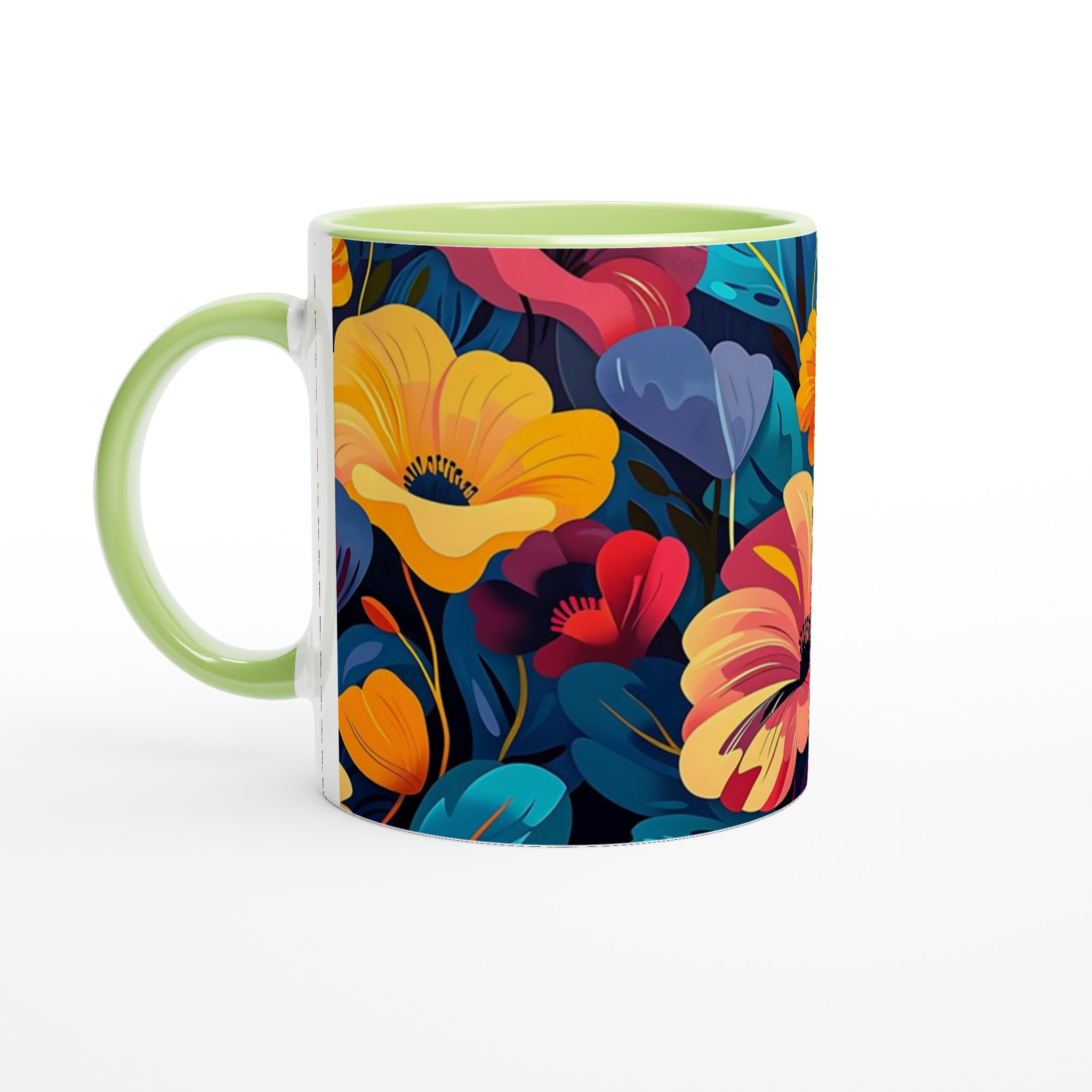 Tropisk Blomsterglädje 11oz Keramisk Mugg – Färgglad Design för Kaffe- & Teälskare 8 9b00bab1-1fa8-48aa-b11a-f3e32367989e