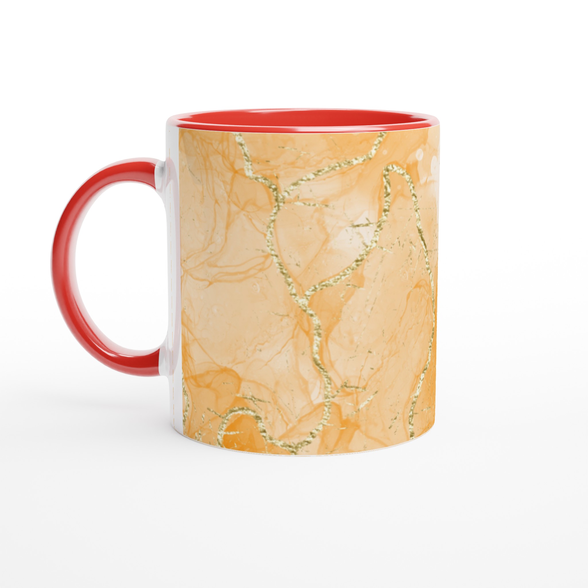 Elegant Vit 11oz Keramisk Mugg med Guldskimrande Abstrakt Design 5 9b391385-15d2-4320-9b15-5ed1976b558e