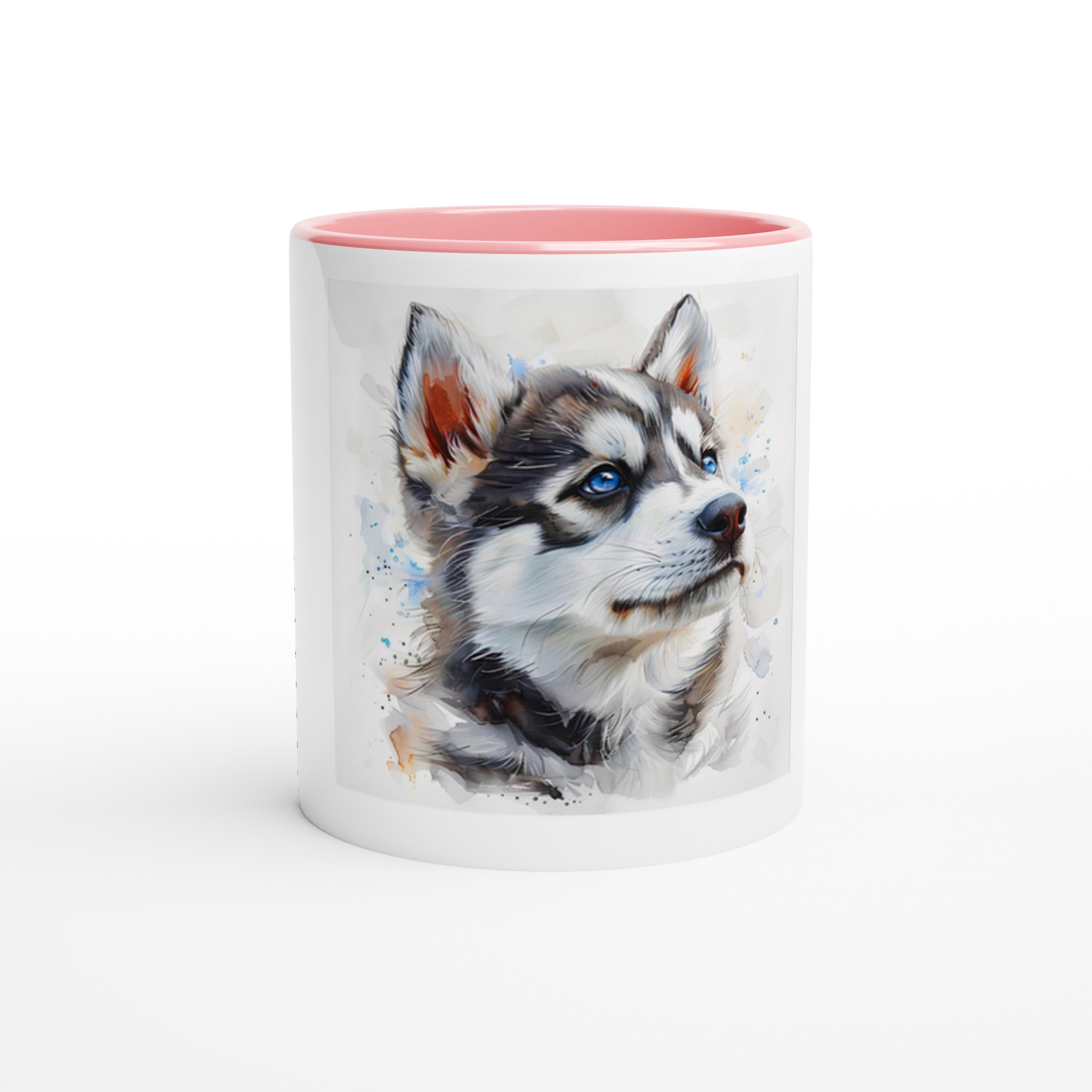 Vacker Husky Valp Akvarell Keramikmugg – Färgad insida & handtag i ditt val av 6 nyanser 3 9b391cf6-e34a-4a0d-900a-202031353d5e