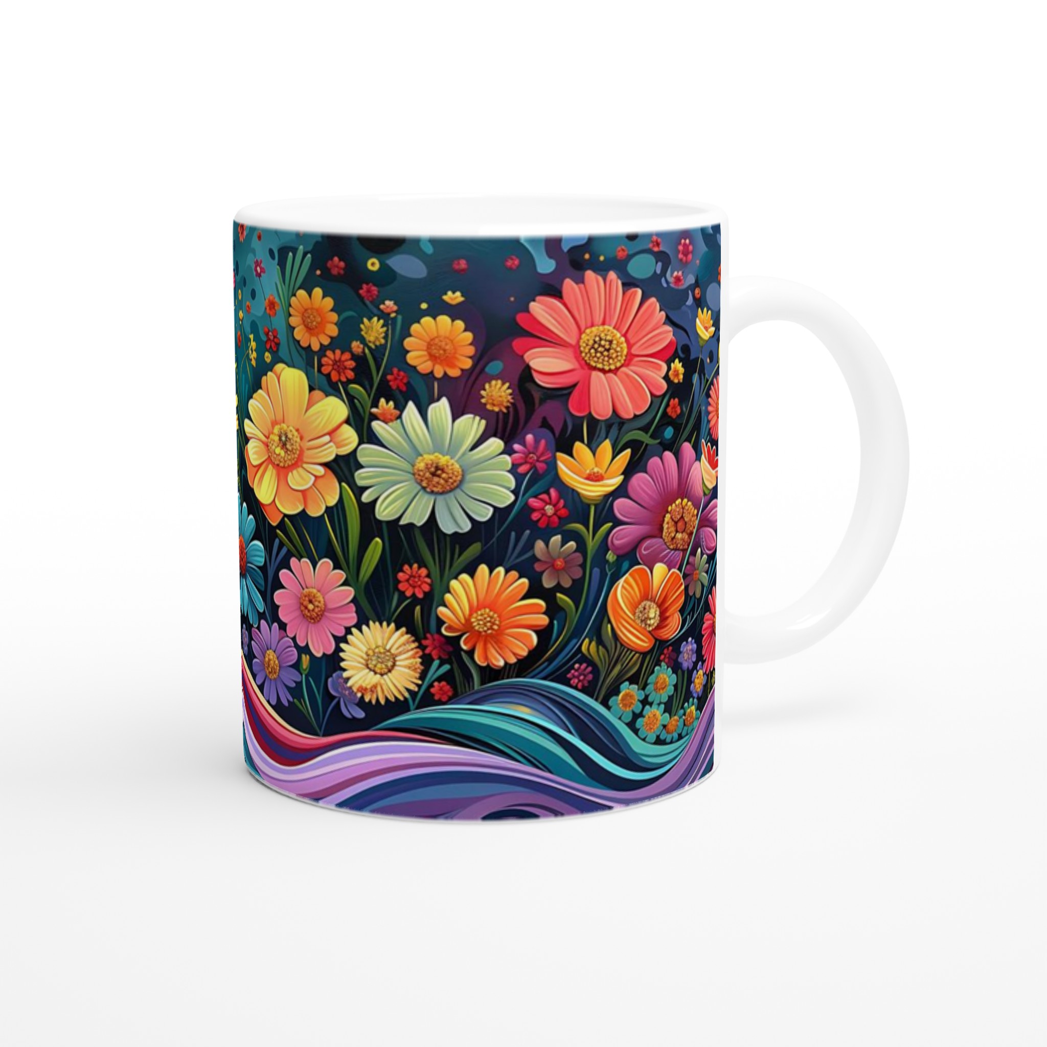 Blomstrande Fält Keramikmugg - 11oz färgglad kaffekopp för en konstnärlig start på dagen 9 9b3dc701-6a58-49ba-9a49-5df4a888d7d4
