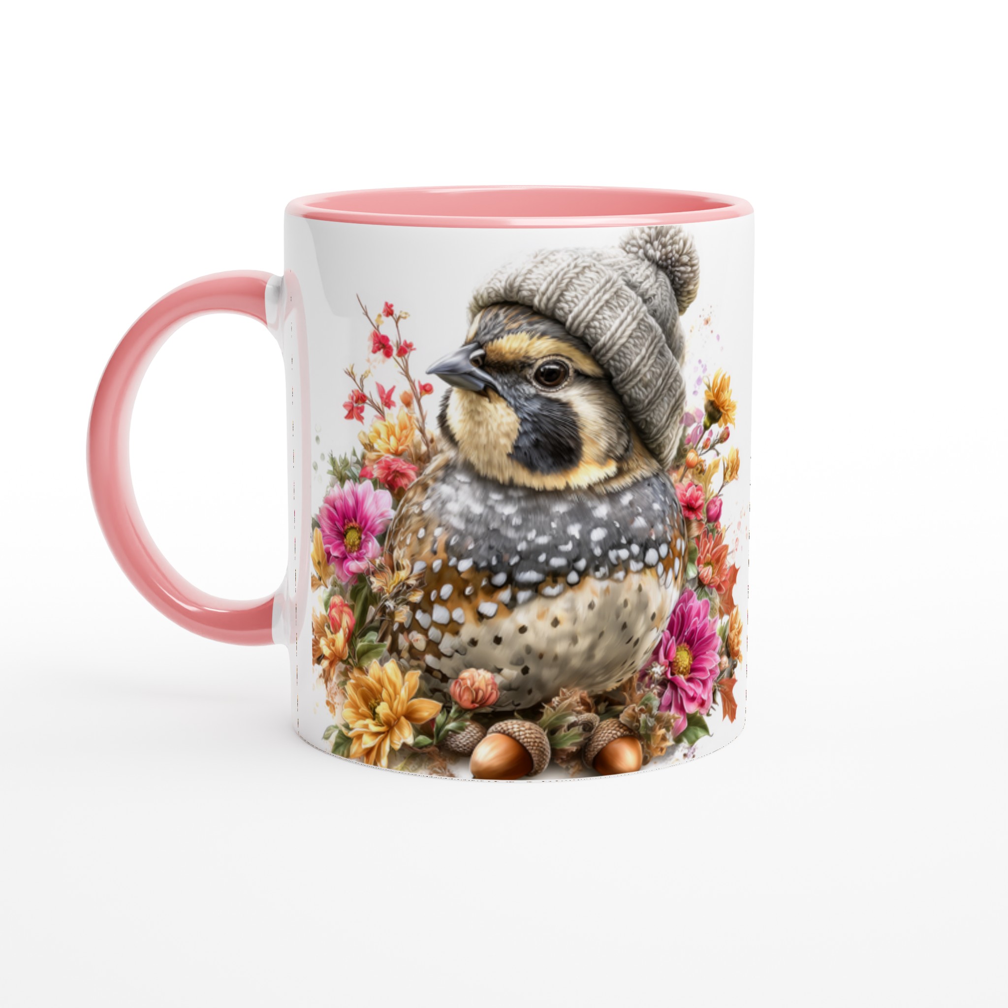 Vit 11oz keramisk mugg med charmigt vinterfågelmotiv i valfri färg 6 9b483331-ccf6-4110-a692-c3266ebe925e