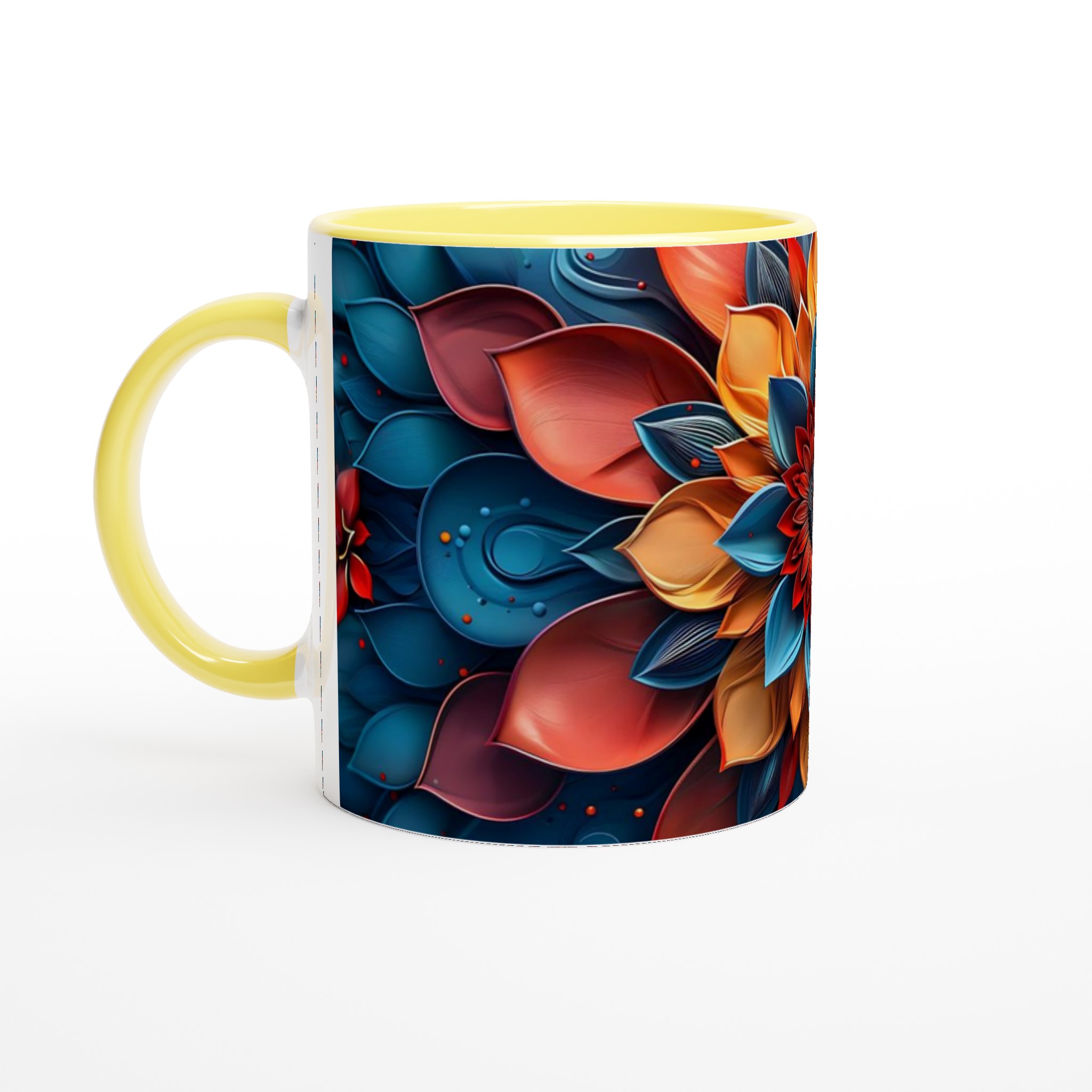 Abstrakt Mandala Blomstermugg – 11oz Premium Keramikmugg i Klara Färger 3 9b492959-7624-4250-a742-cea13c595ccd
