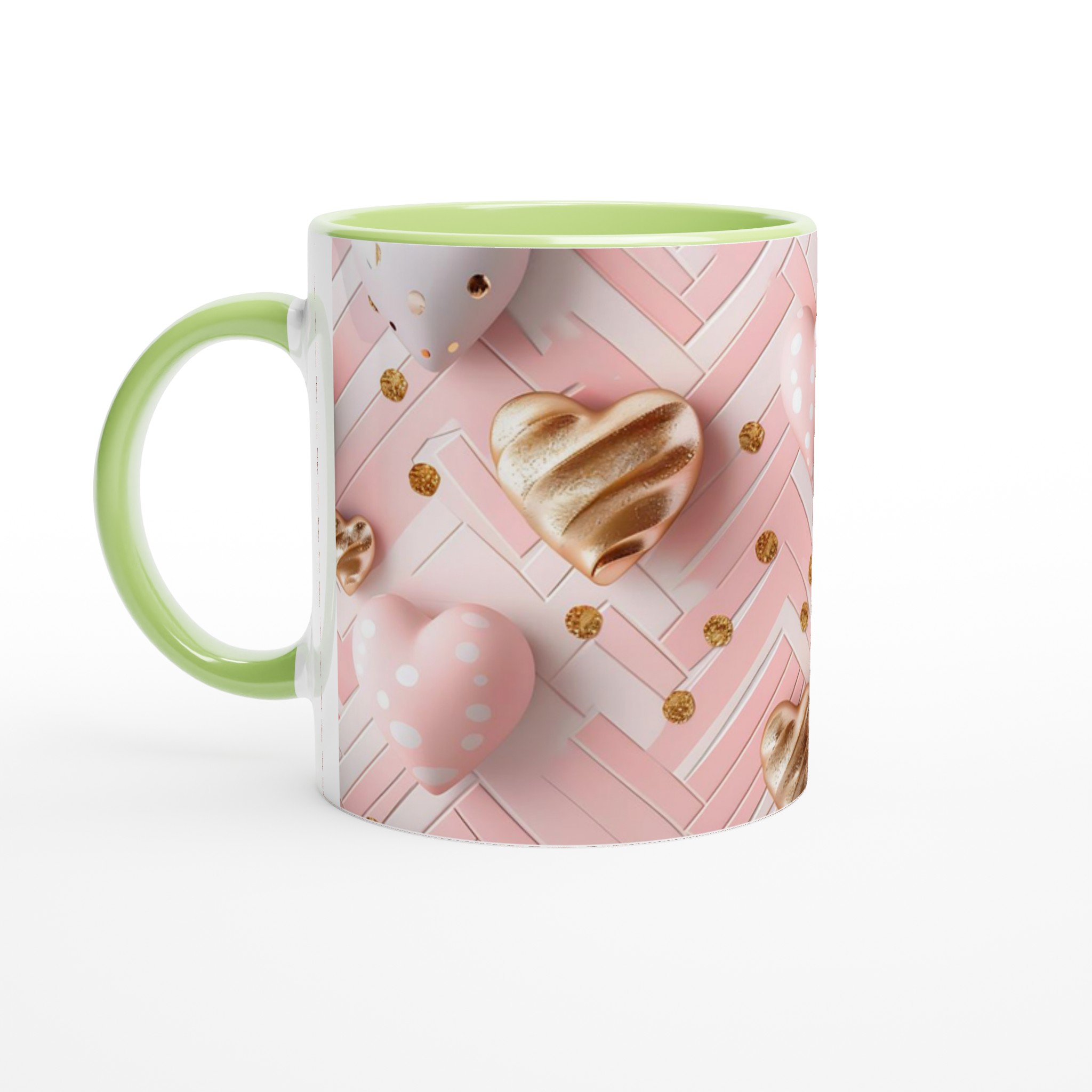 Kärleksfull 11oz Keramikmugg – Rosa & Guldlyx för Din Dryck 7 9b67a171-9640-4a18-a22f-a25136878431