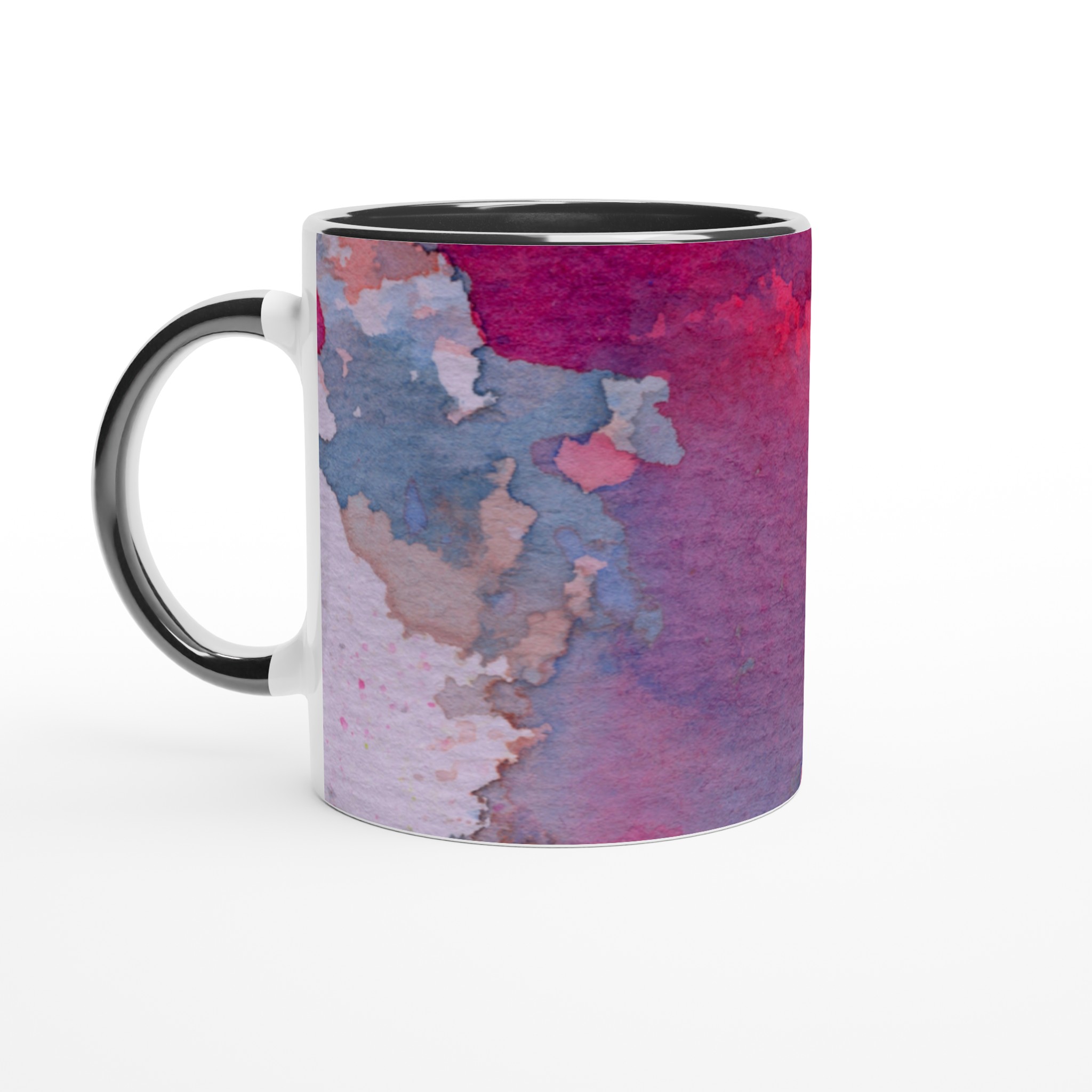Vit 11oz keramisk mugg med konstnärlig vattenfärgsdesign i flera färgval 4 9b9ac520-dbb0-4846-8dc7-c7507389447e