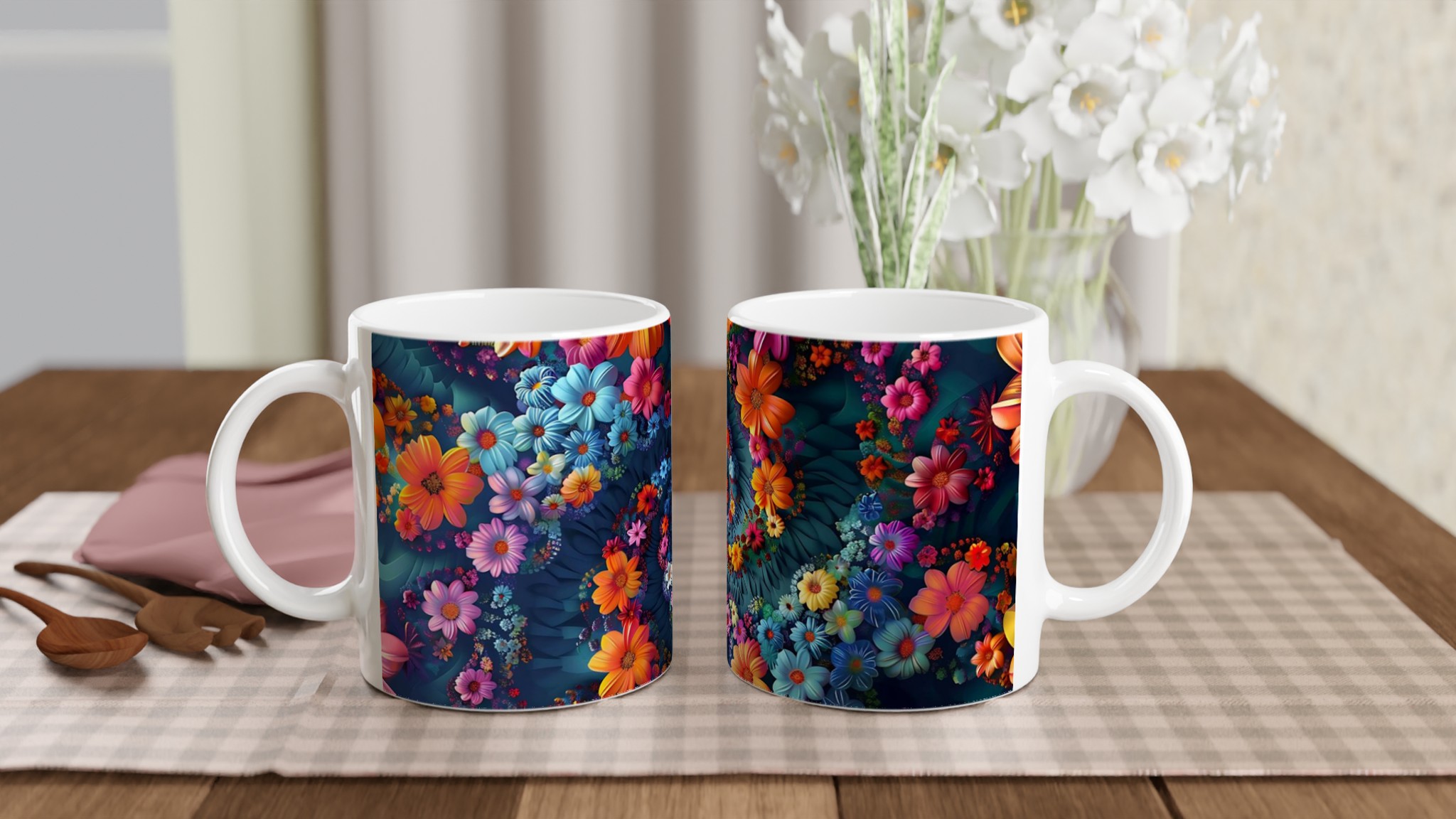 Färgexplosion: 11oz Keramisk Mugg med Livfullt Blomstertryck – Välj bland 7 Strålande Färger! 10 9baa9027-0a2e-4351-8fe4-a8527892e938