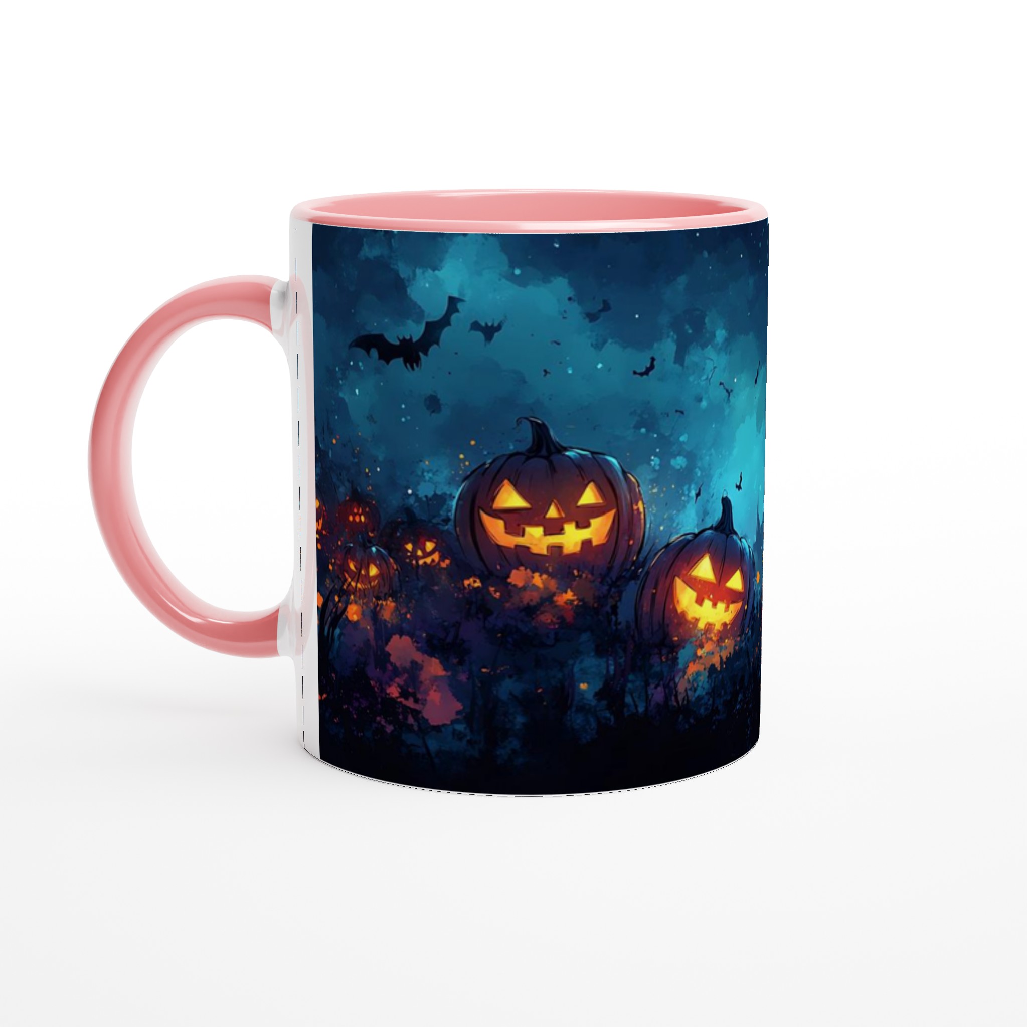 Spooky Halloween Pumpa Mugg – Levande Jack-o'-Lantern Design i Flera Färger, 11oz Keramik 6 9bb1b081-188e-45d4-9e07-543053492777