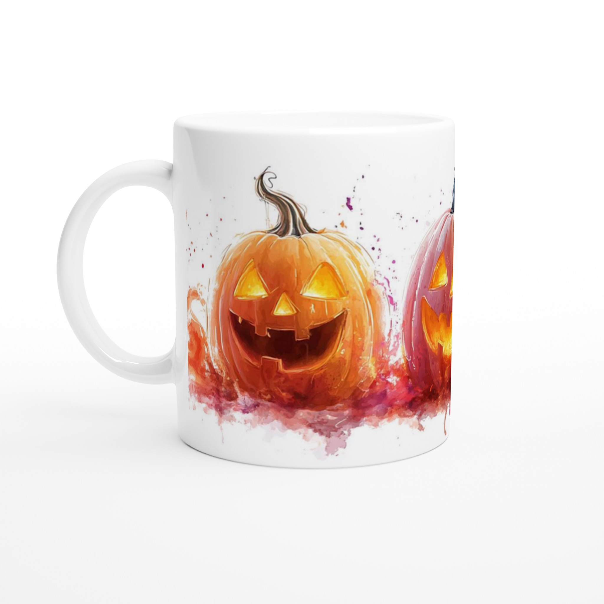 Läskigt charmig 11oz keramikmugg – Perfekt för Halloween-firanden i färgglad akvarell 1 9c86030a-b886-4005-928f-400d561a4e0d