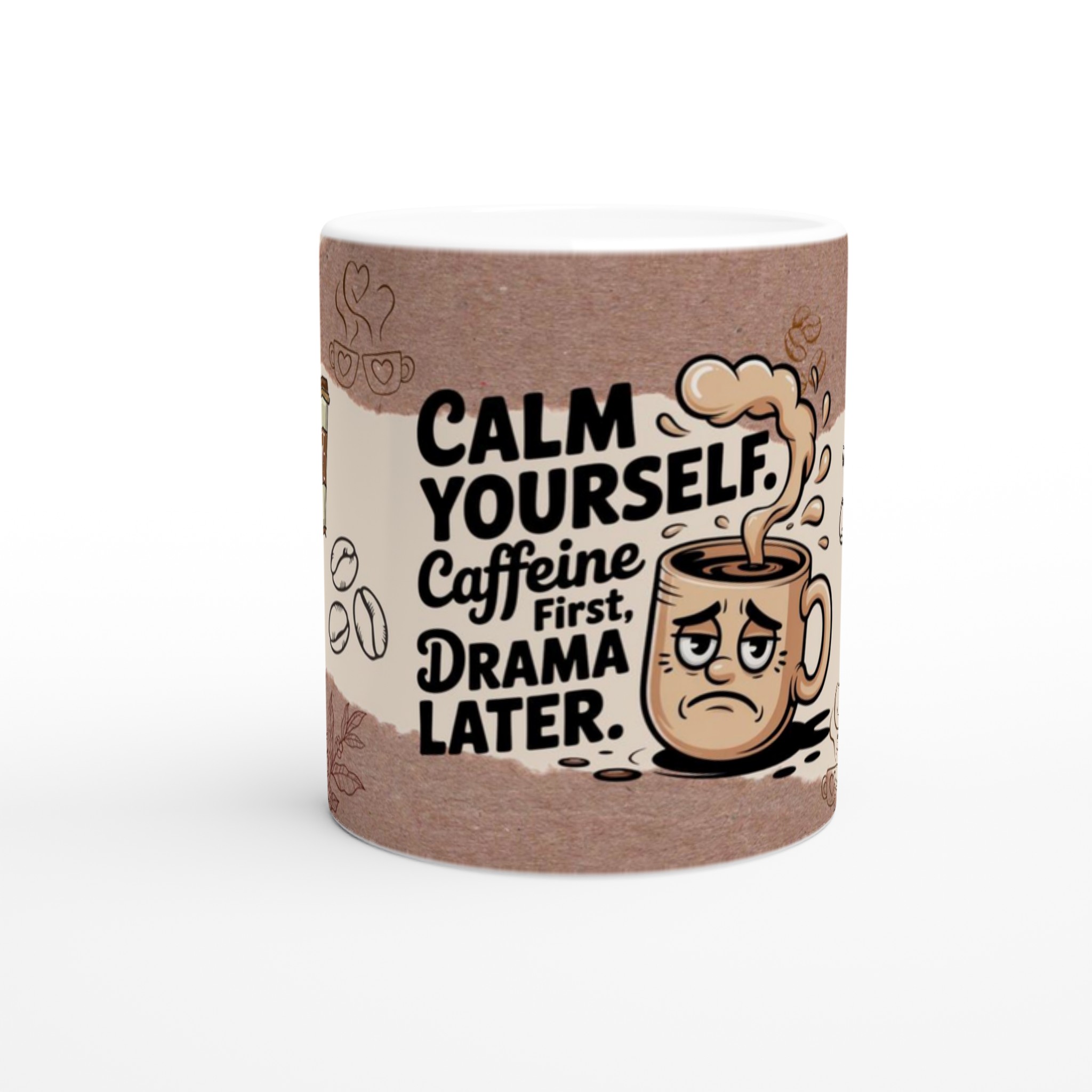 Humoristisk Vit 11oz Keramisk Mugg med Kaffedrama & Kaffeälskartema – Välj din Färg! 8 9c99c2ab-0dc2-456c-9925-154585aace7d