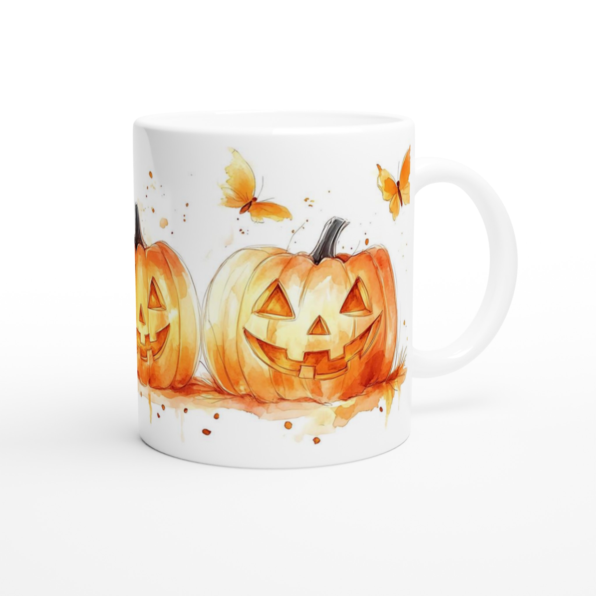 Bus eller Godis! 11oz Keramisk Mugg med Glad Pumpa Akvarell – Välj din färg! 9 9cb58f54-9049-4e4e-bcb7-fa4752aa6ecc