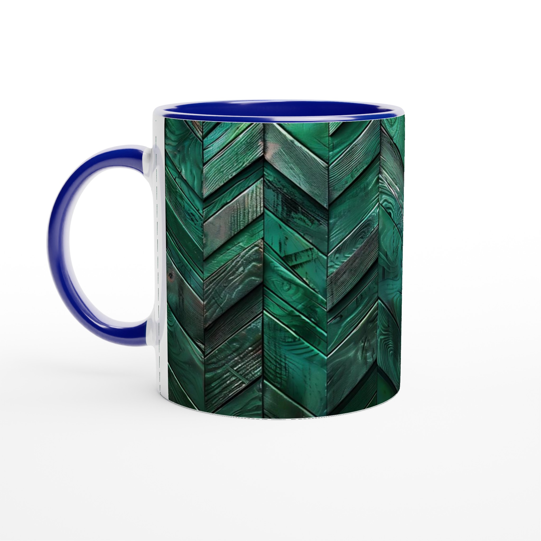 Vit 11oz keramisk mugg med djupgrön trädesign – välj bland sju eleganta färger 2 9cc7eaa9-320e-4d8f-b523-3c2c5058babc